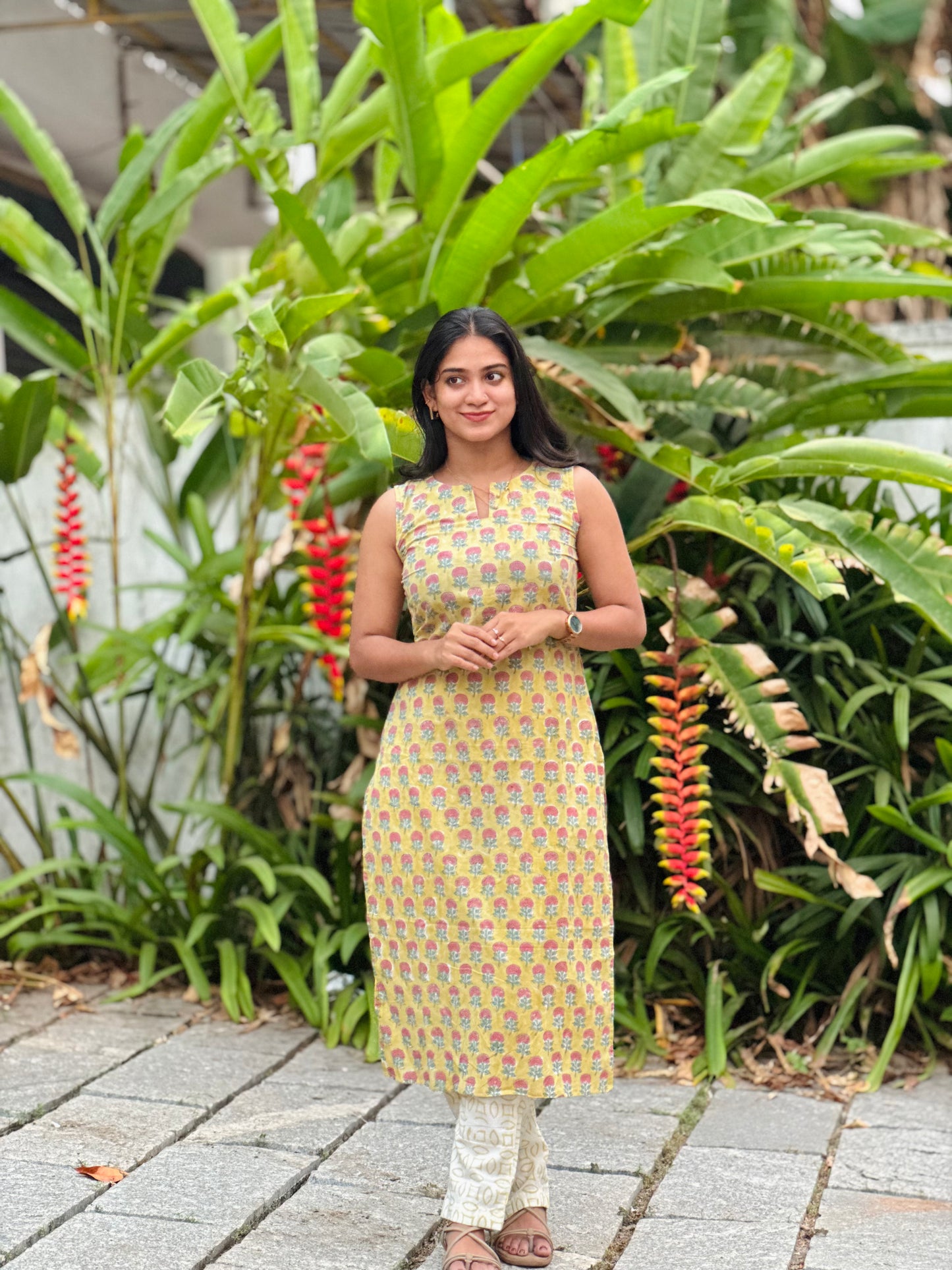 Padmini - Sanganeri Handblock Printed Cotton Kurta Set