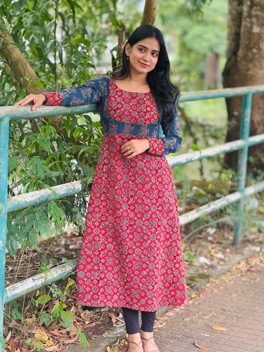 Mantra - Ajrakh Fusion A line Kurta