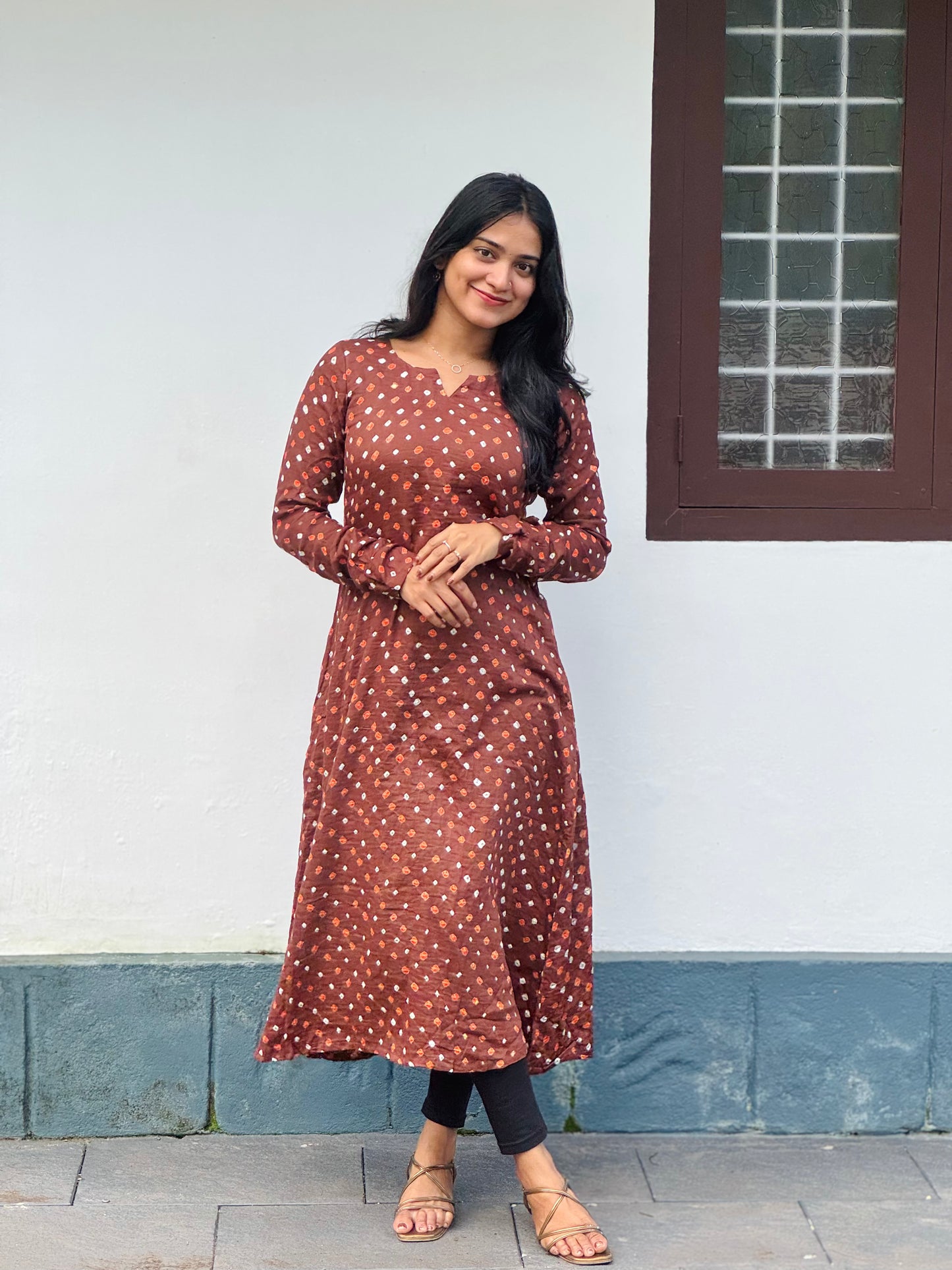Nalini - Bandhej A-line Kurta