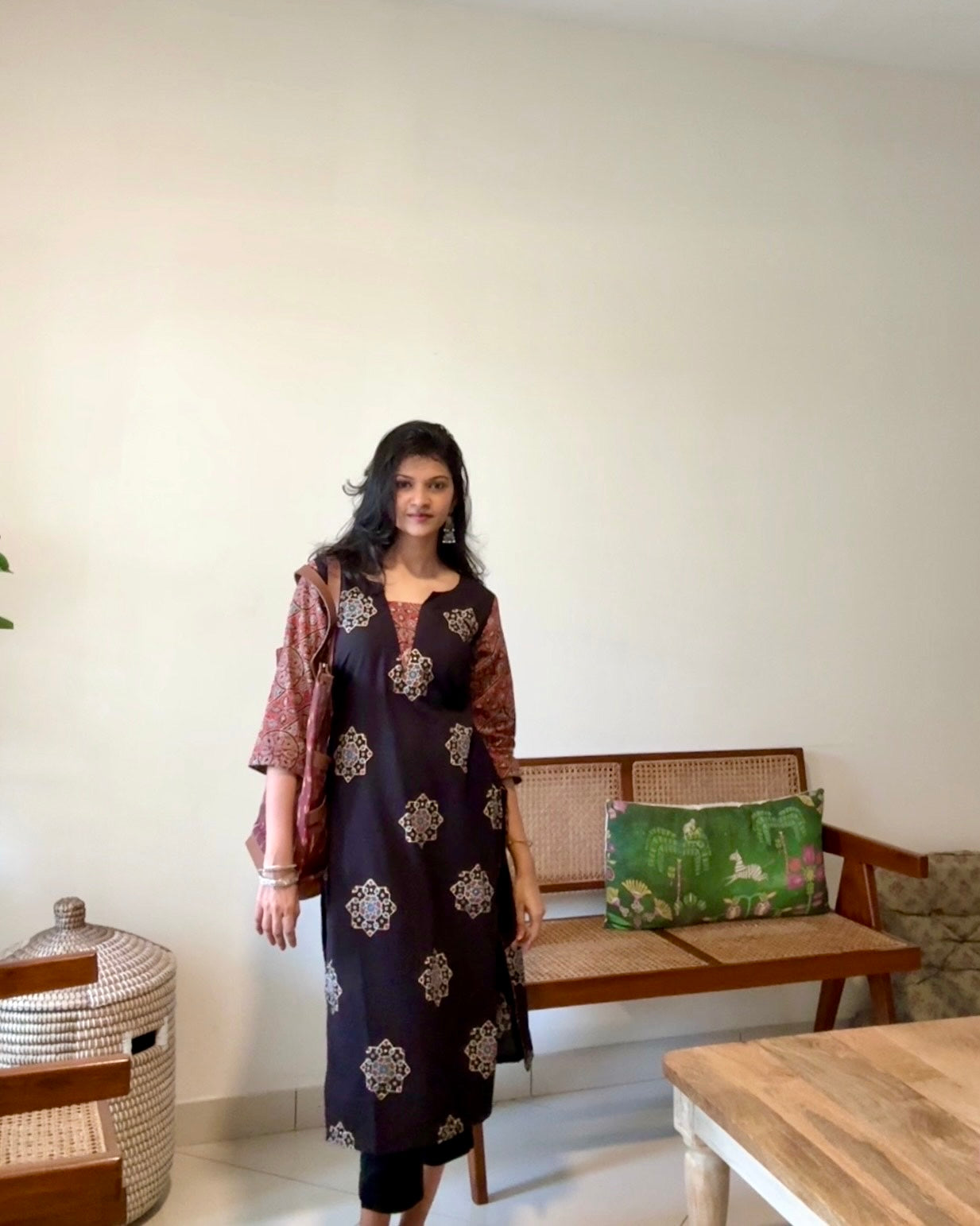 Aditi - Ajrakh Handblock Printed Kurta