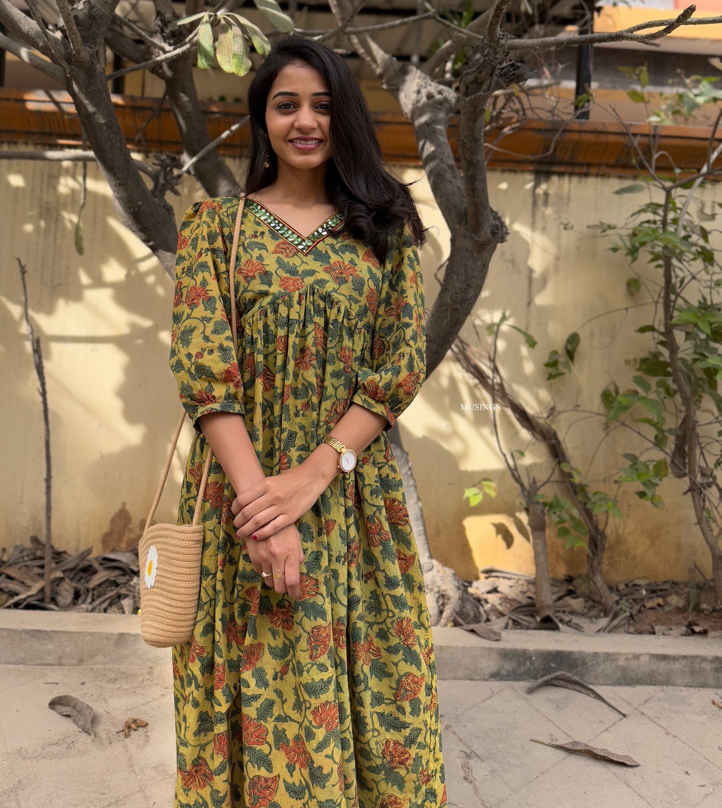 Anjali - Vanaspati Handblock Printed Kurta