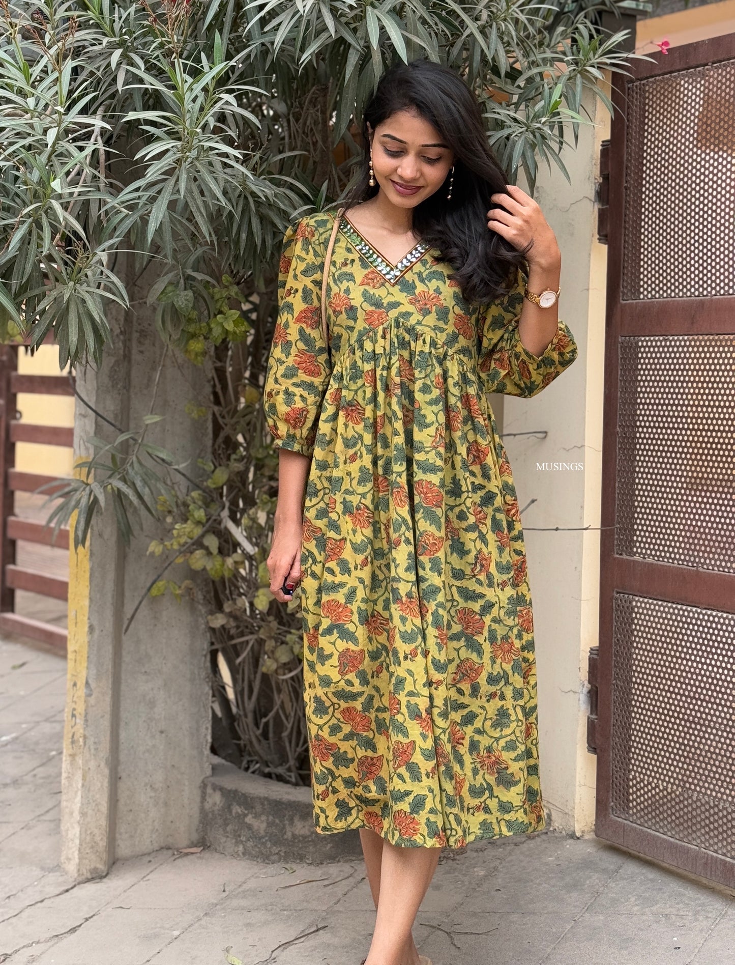 Anjali - Vanaspati Handblock Printed Kurta