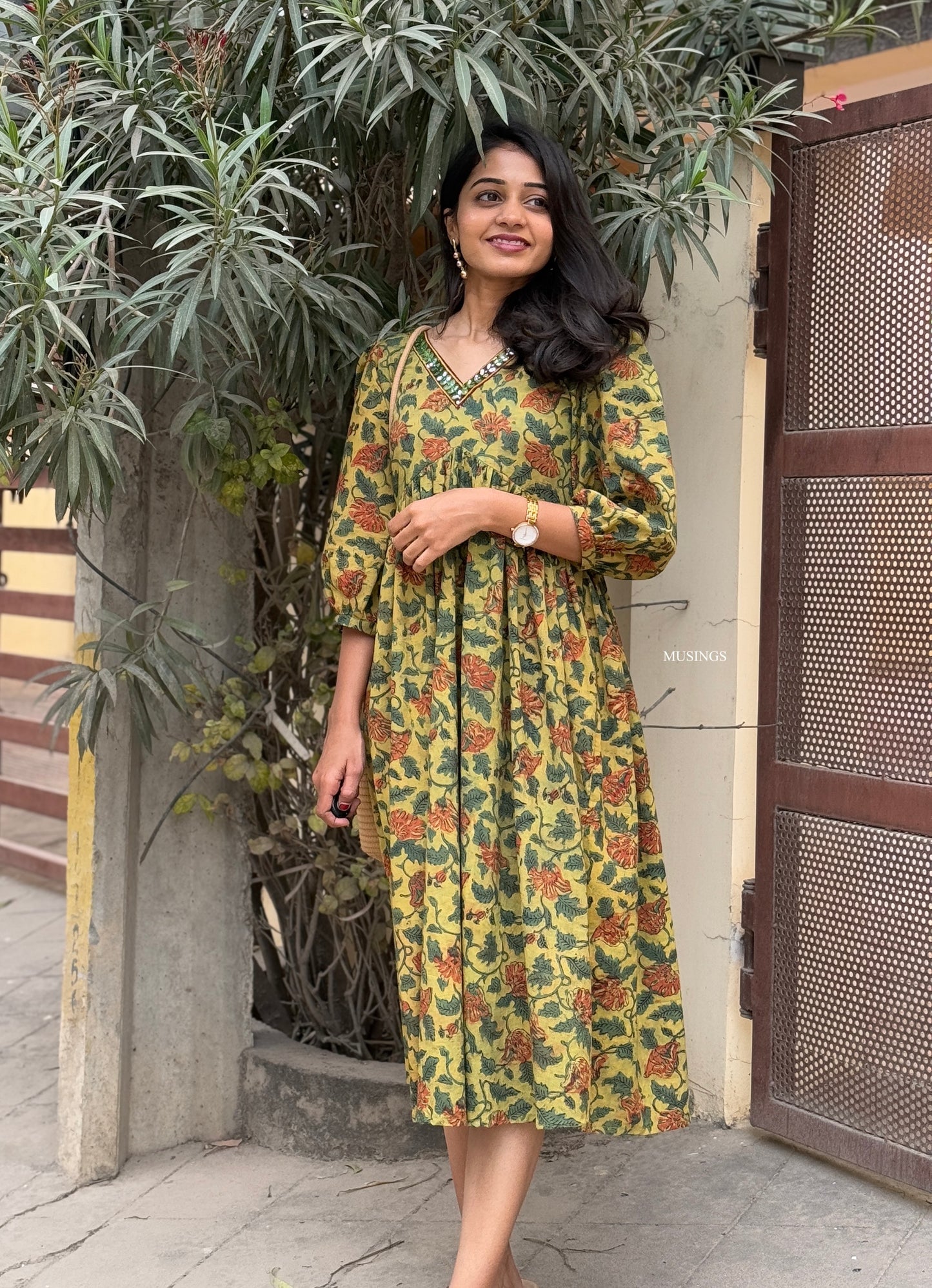 Anjali - Vanaspati Handblock Printed Kurta