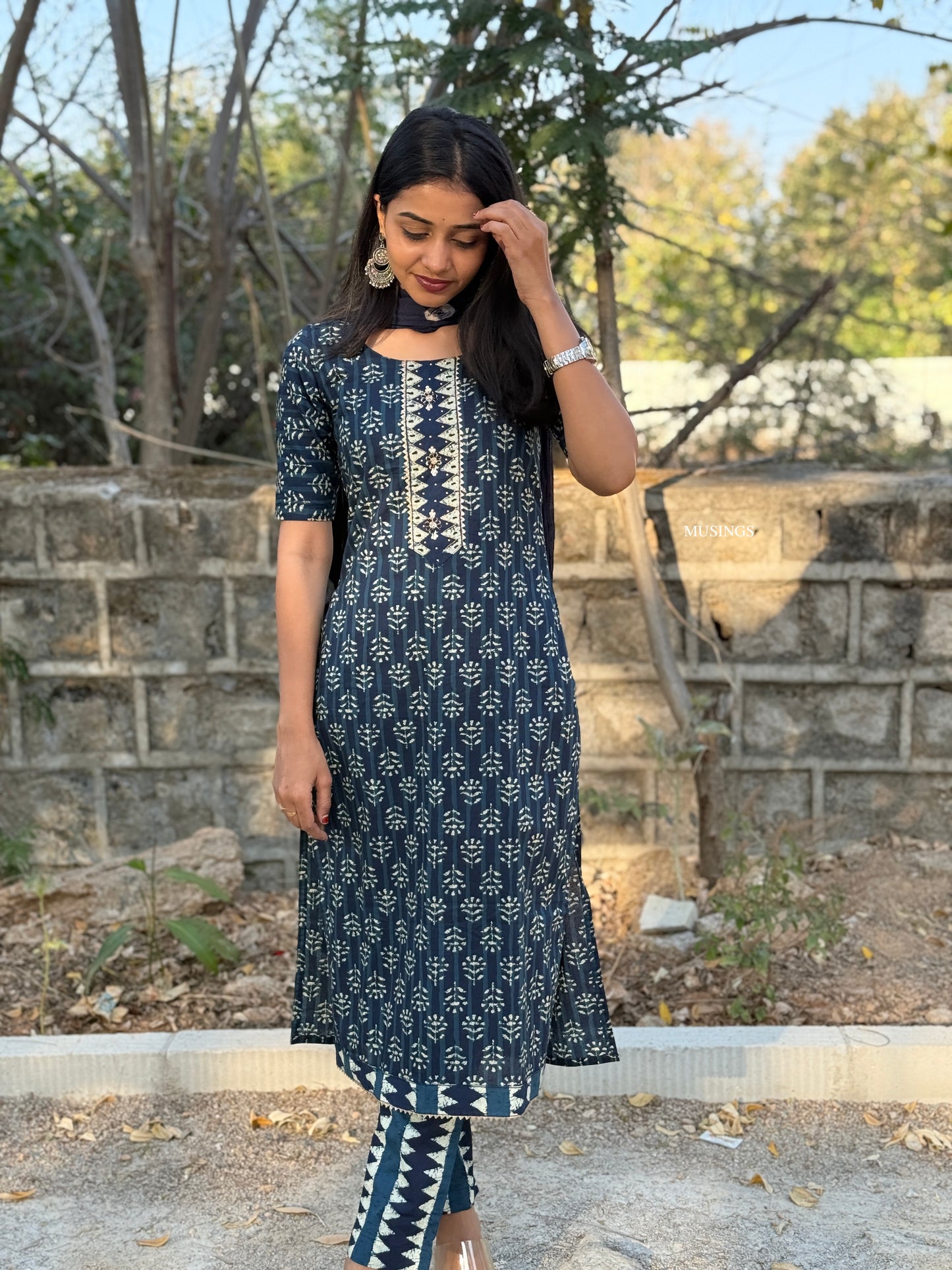 Neela - Indigo Printed Kurta Set