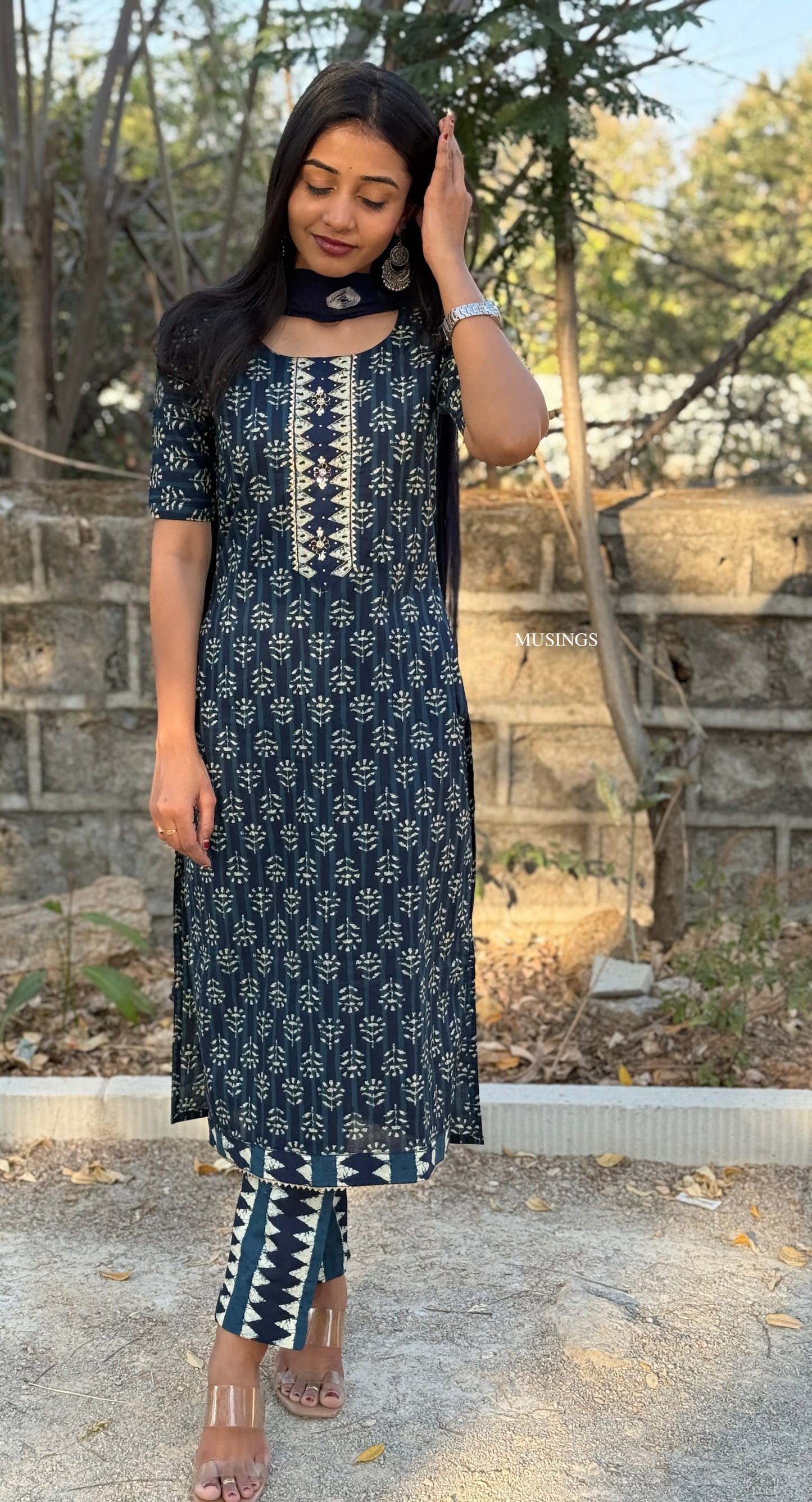 Neela - Indigo Printed Kurta Set