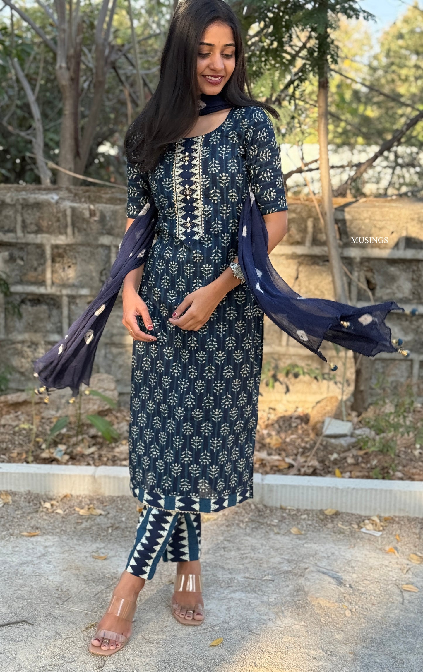 Neela - Indigo Printed Kurta Set