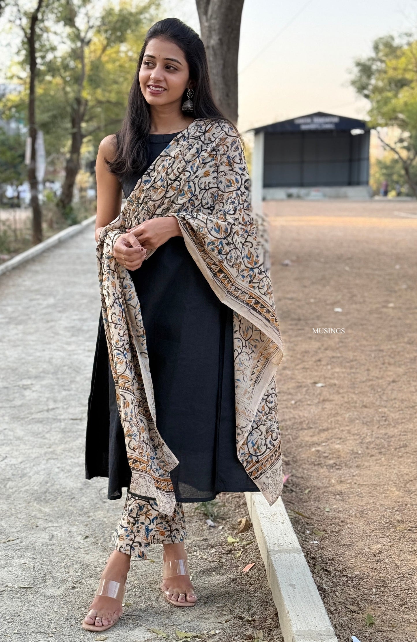 Anupama - Kalamkari Handblock printed x Mangalgiri Kurta Set