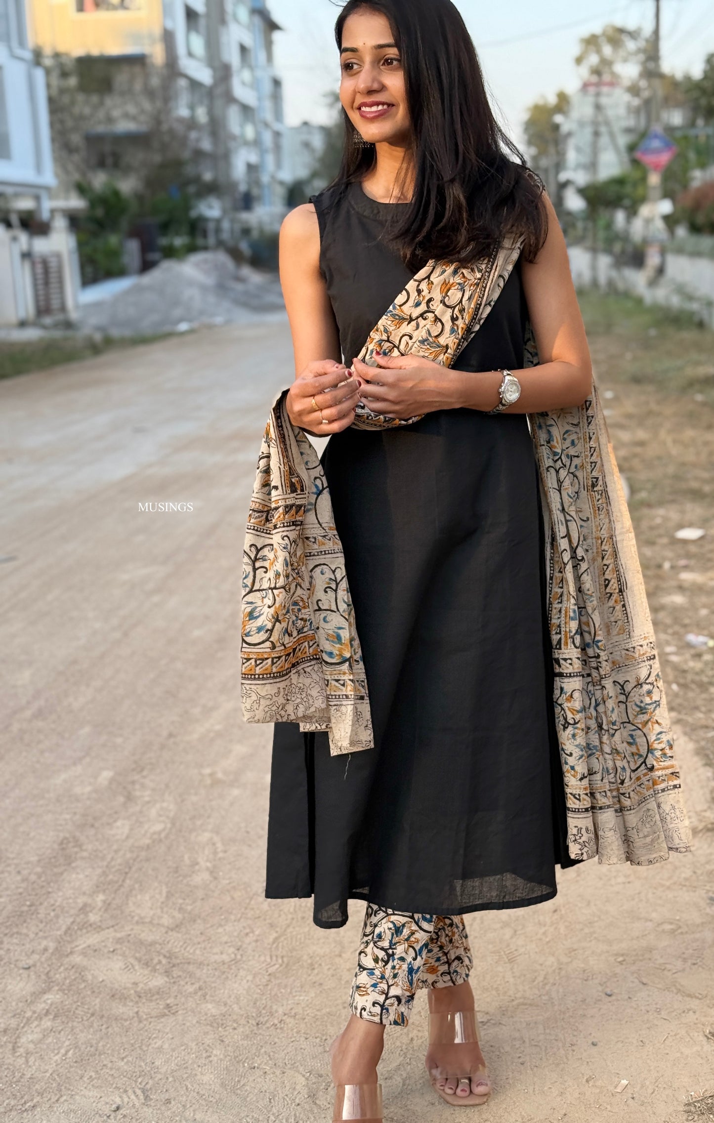 Anupama - Kalamkari Handblock printed x Mangalgiri Kurta Set