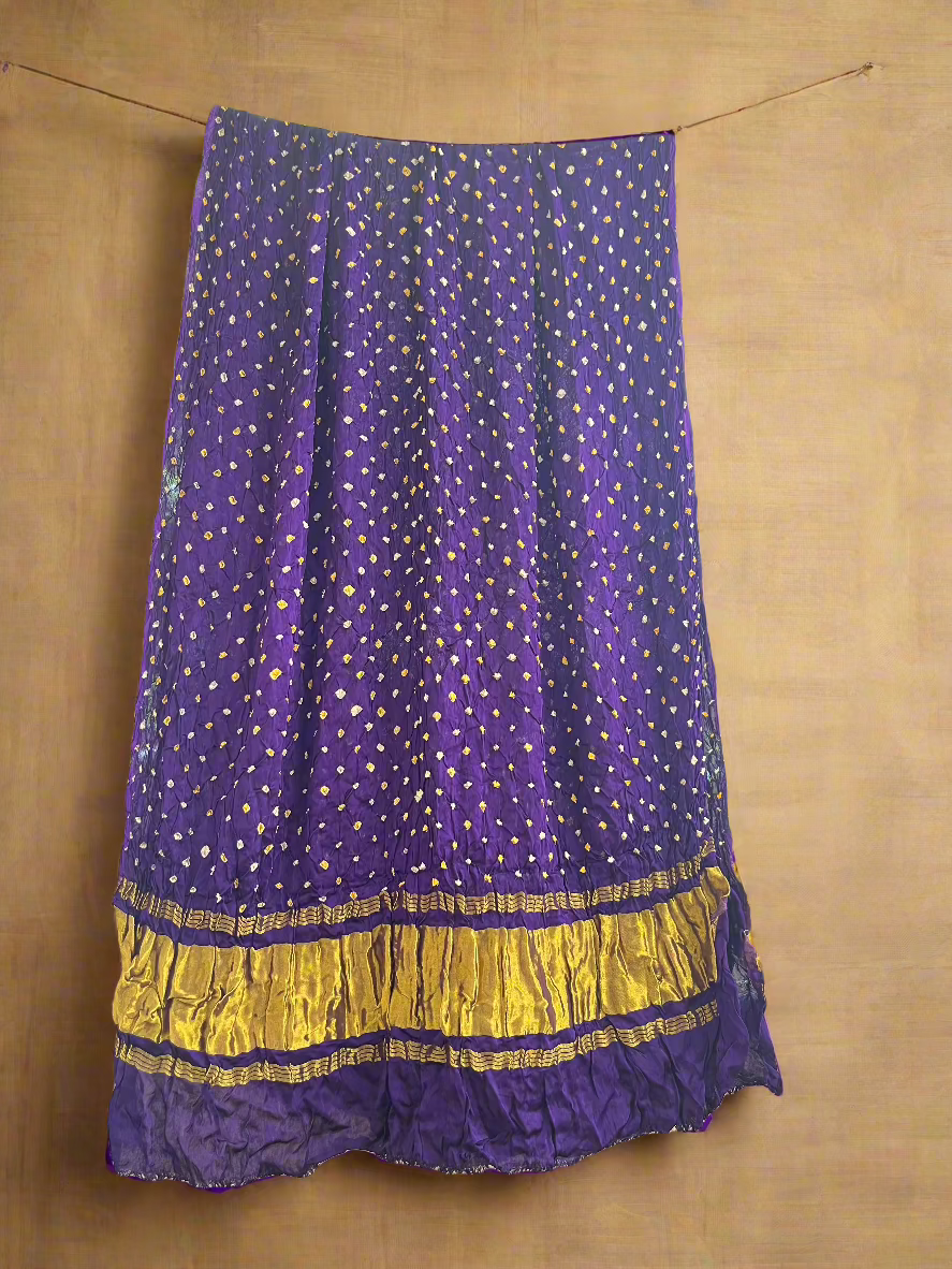 Purple Bandhej Modal Silk Dupatta