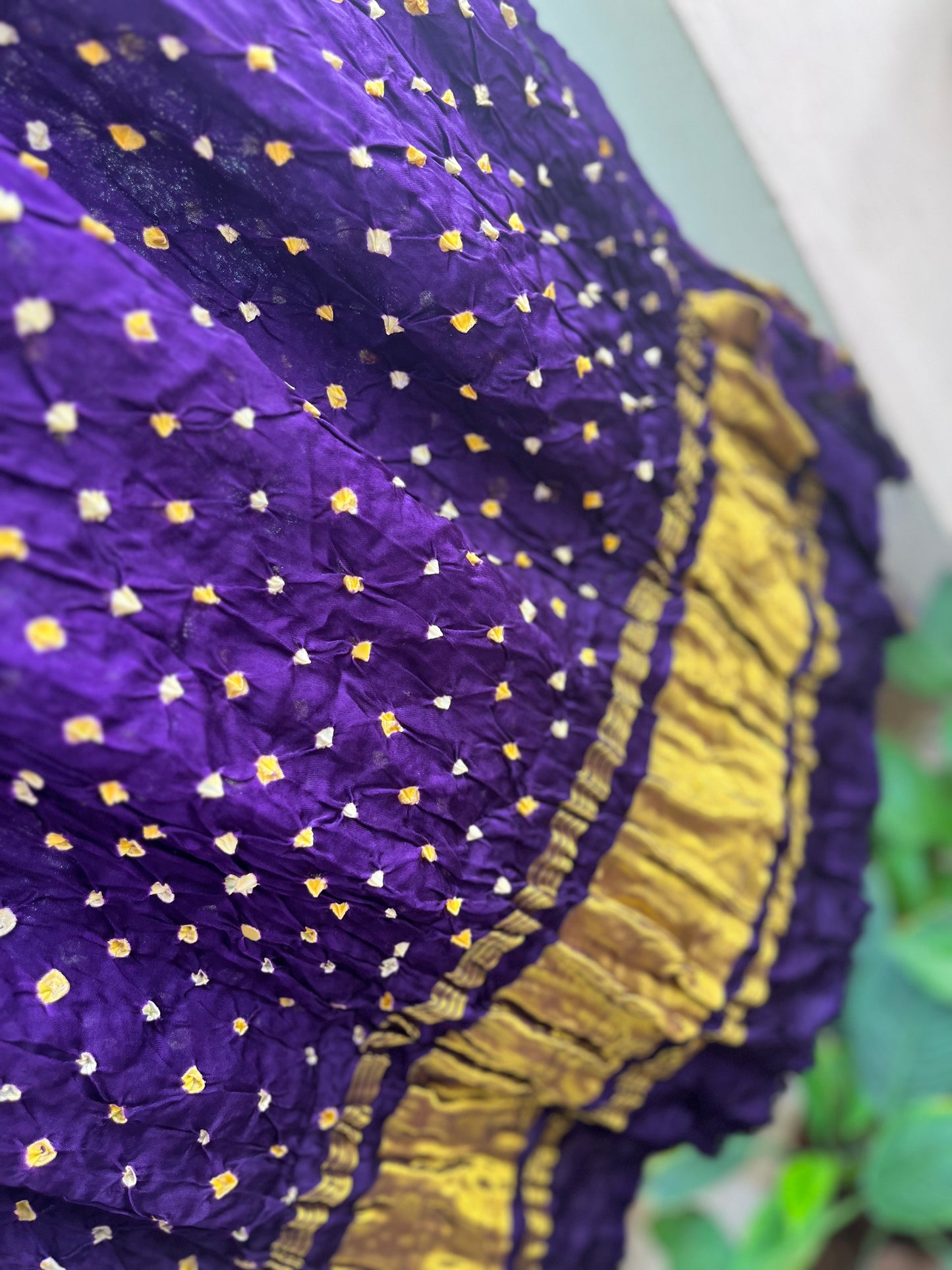 Purple Bandhej Modal Silk Dupatta