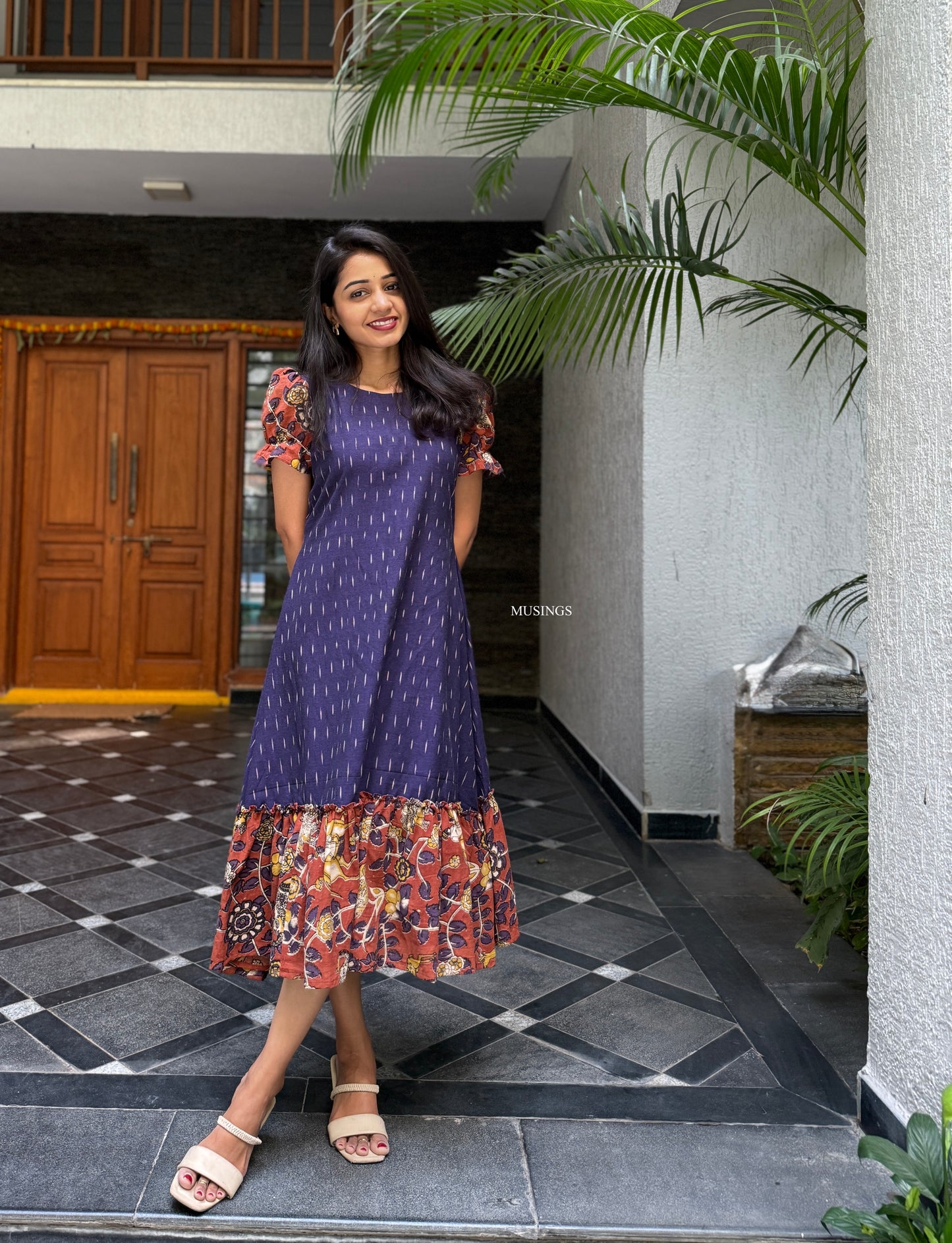 Navi - Ikkat x Kalamkari Dress