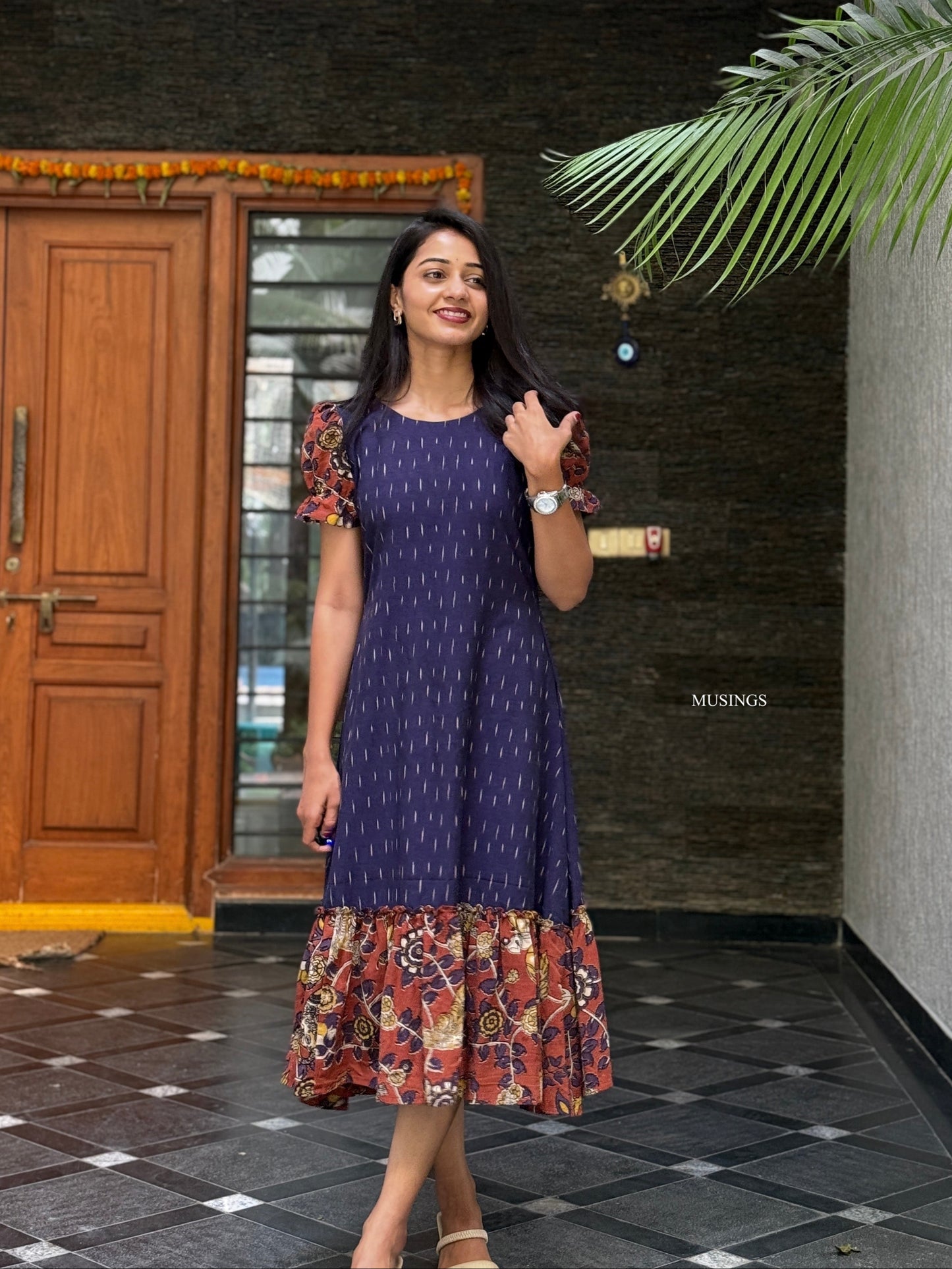 Navi - Ikkat x Kalamkari Dress