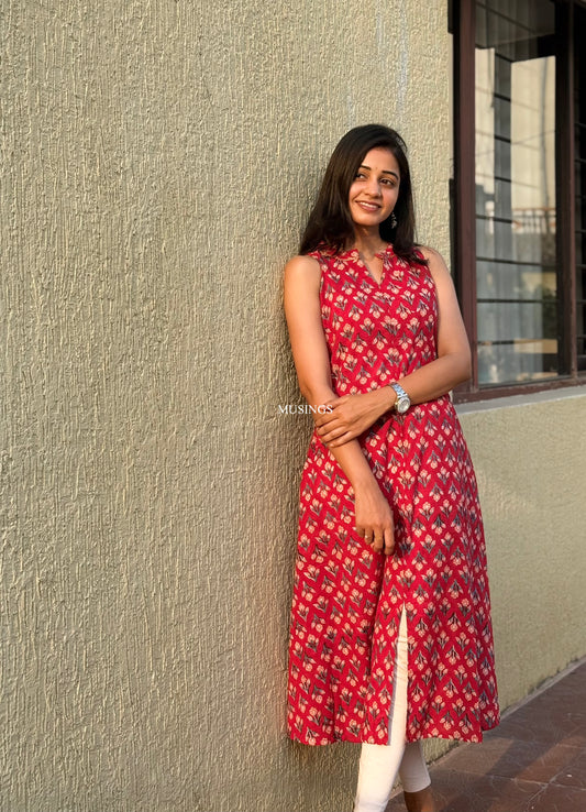 Dhriti - Handblock Printed A-line Kurta