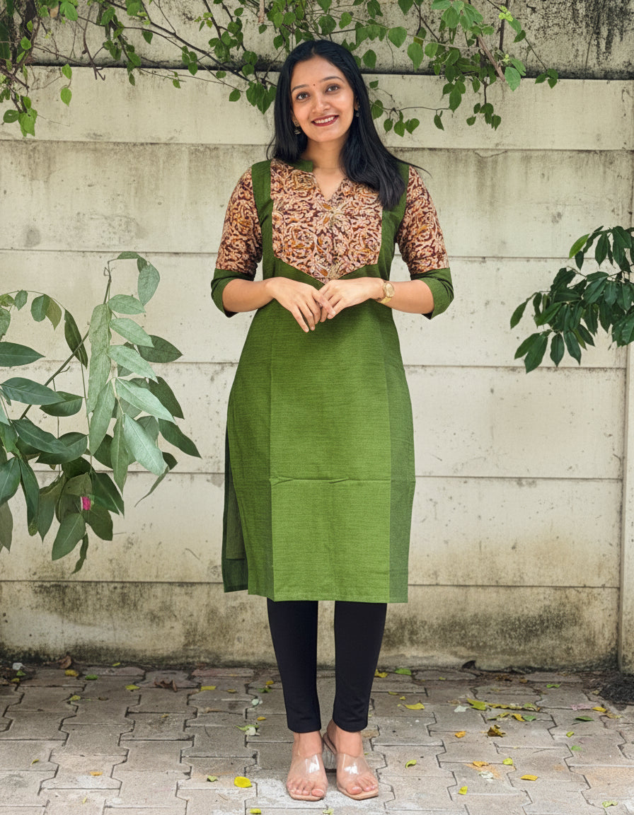 Yaazhini - Mangalgiri x Kalamkari Fusion Kurta