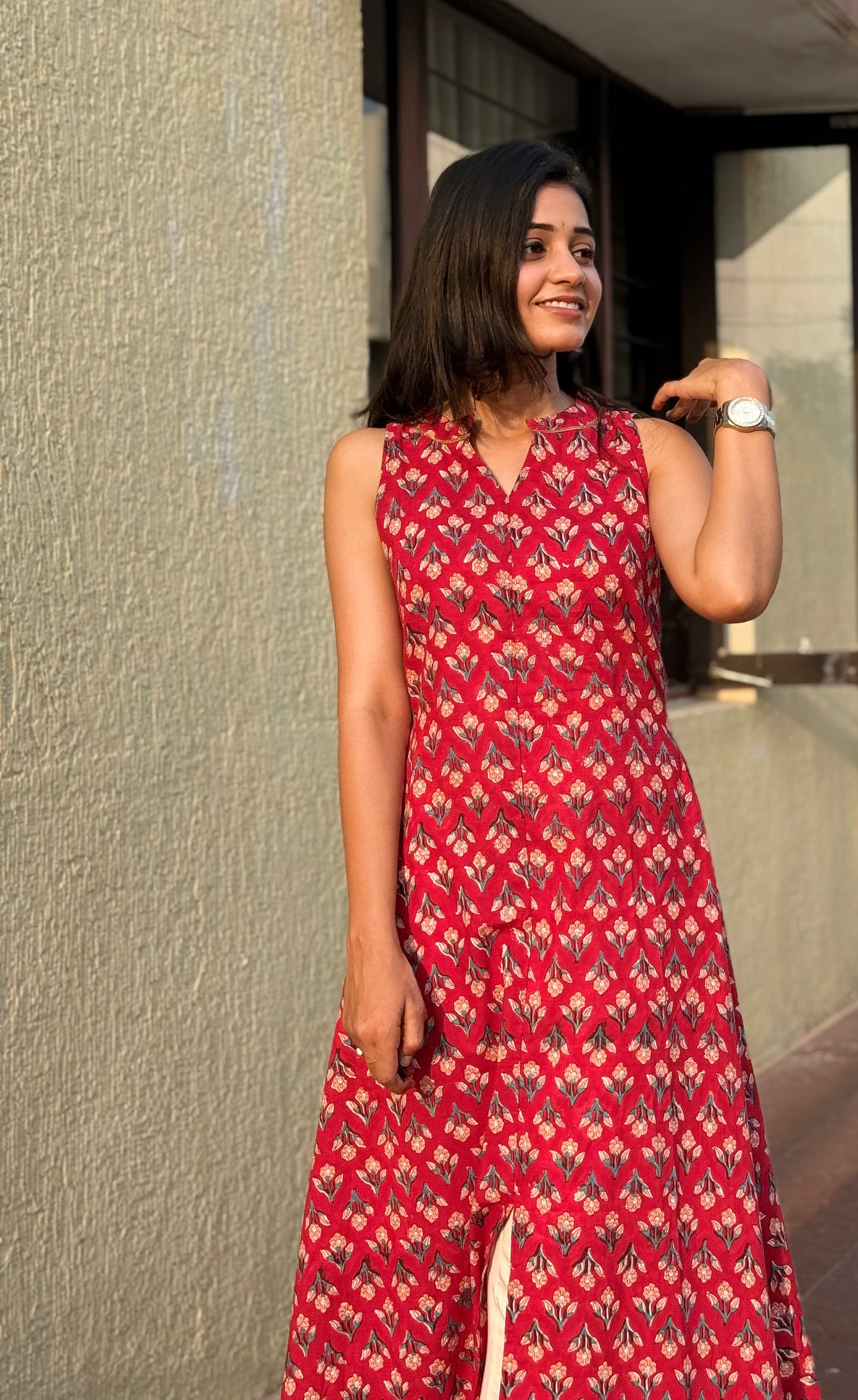 Dhriti - Handblock Printed A-line Kurta