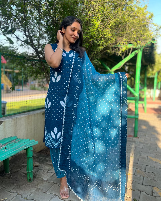 Meraki - Bandhej x Shibori Kurta Set