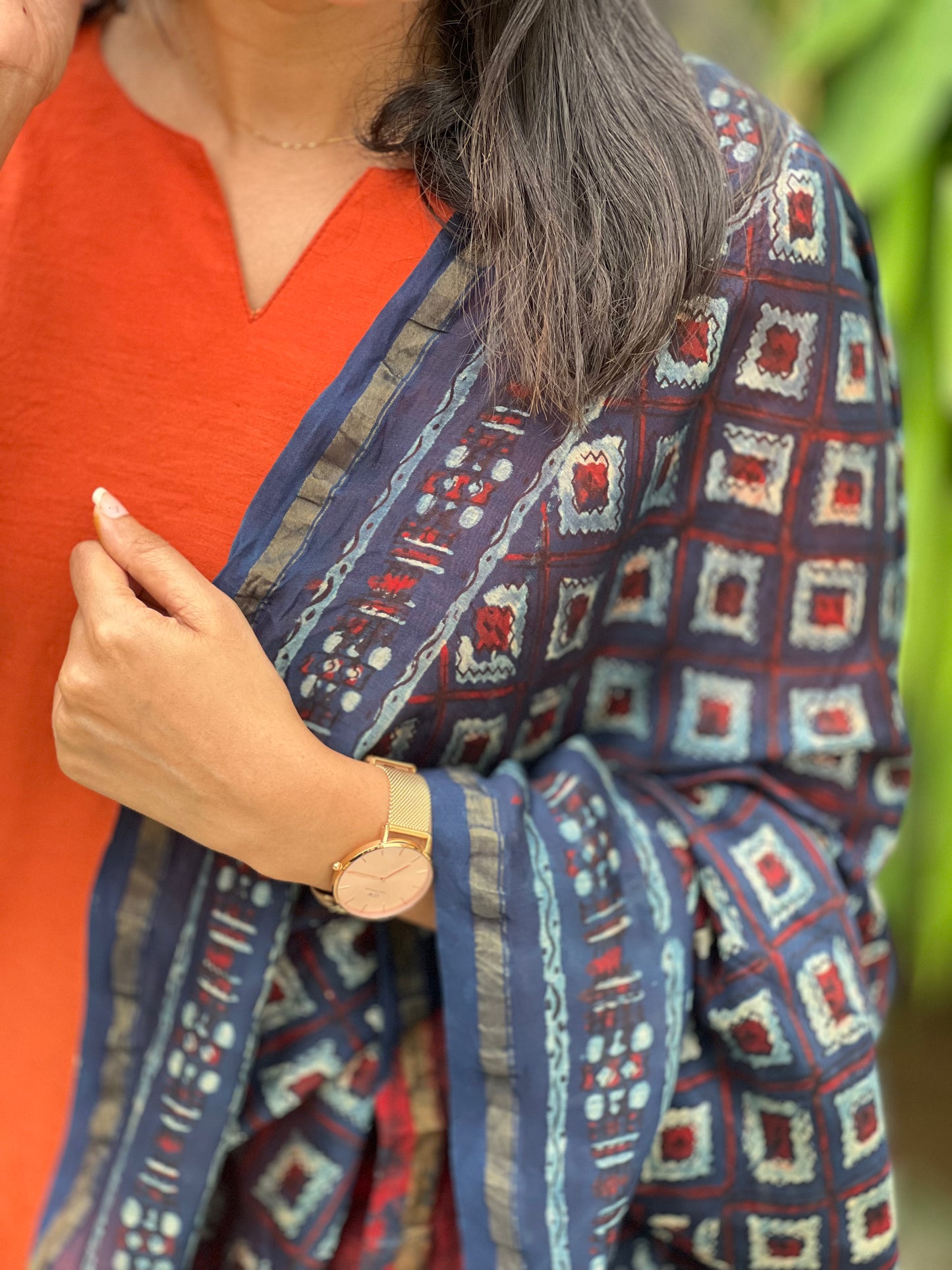Vibha - Chanderi Silk Ajrakh Dupatta