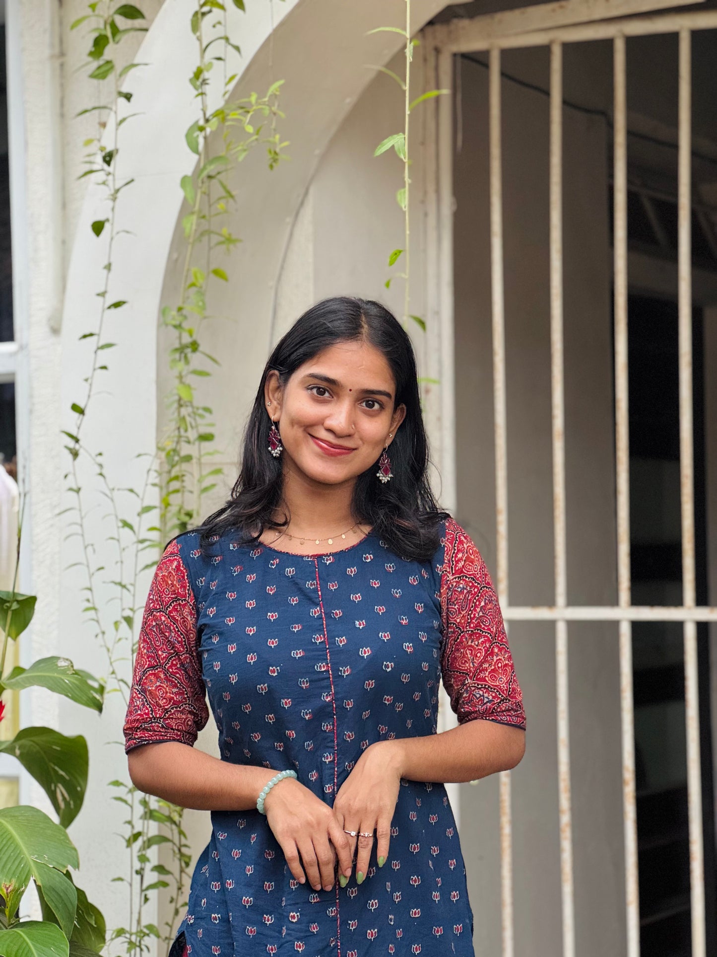 Samriddhi - Ajrakh Handblock Printed Fusion Kurta