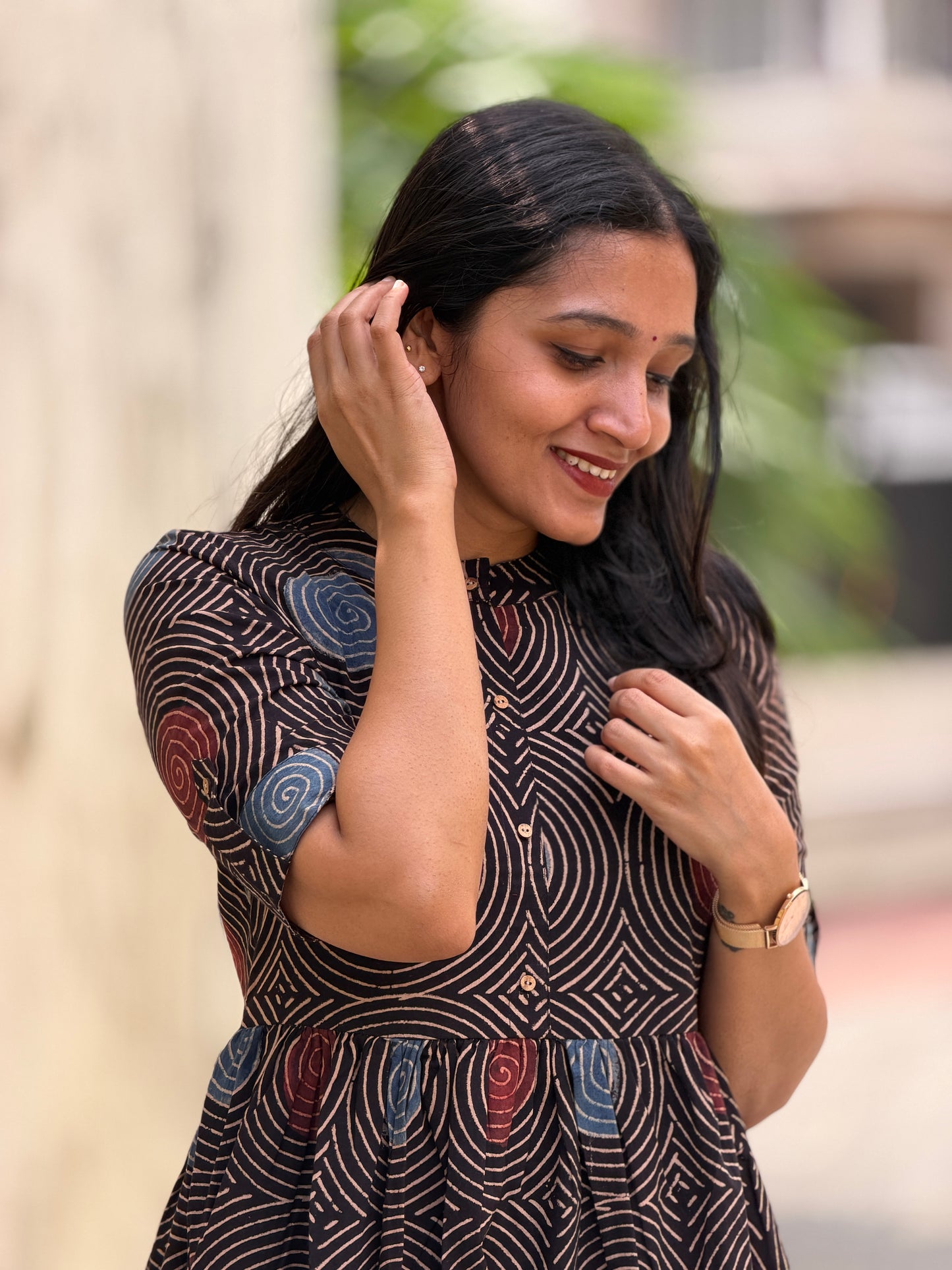 Circle of Life - Ajrakh Handblock Printed Dress