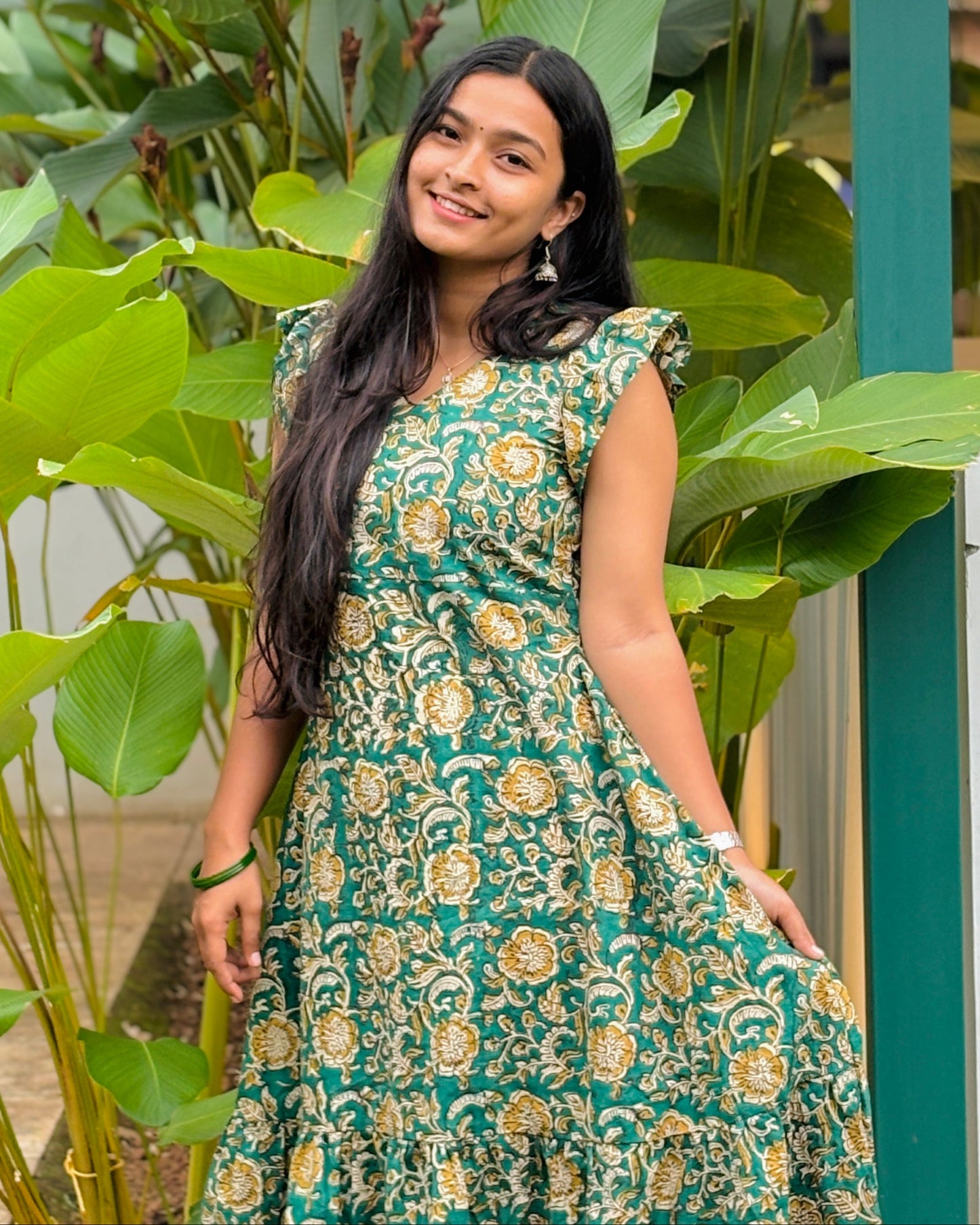 Alya - Sanganeri Handblock Printed Dress