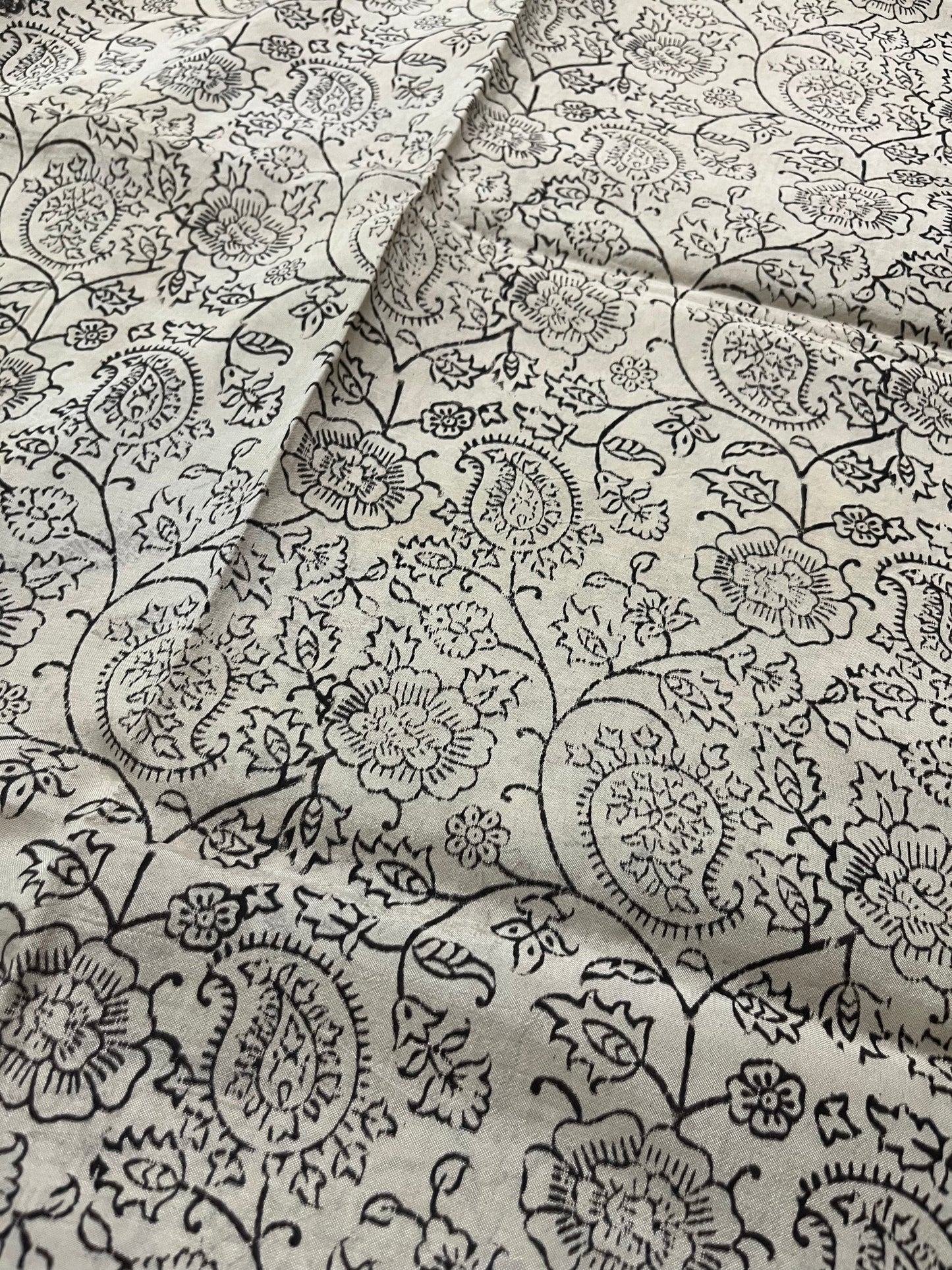 Nazrin - Kalamkari Handblock Printed Silk Dupatta