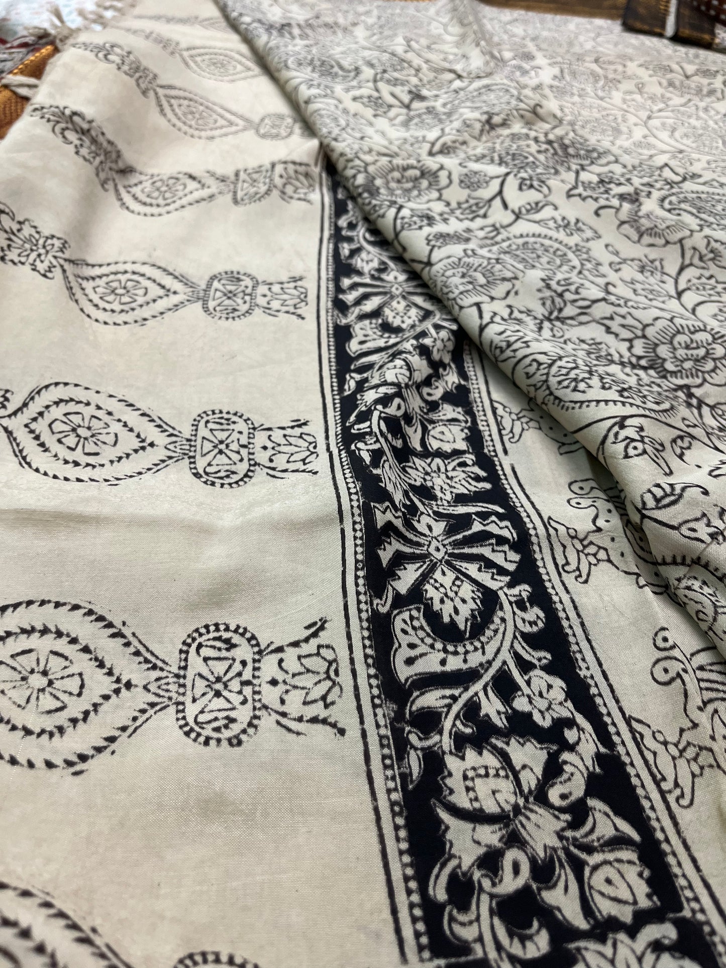 Nazrin - Kalamkari Handblock Printed Silk Dupatta