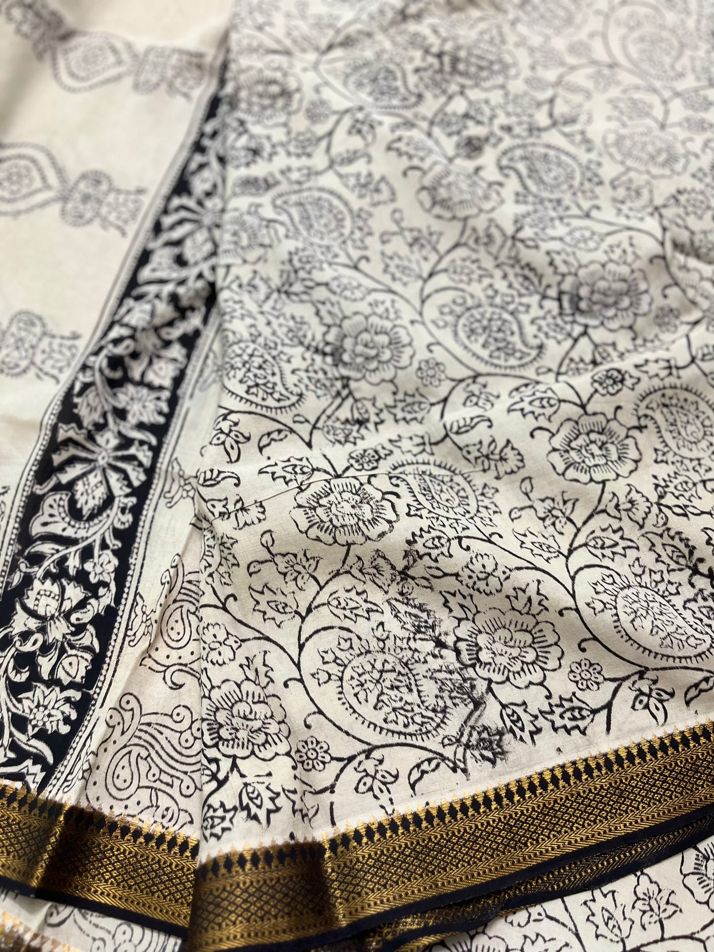 Nazrin - Kalamkari Handblock Printed Silk Dupatta