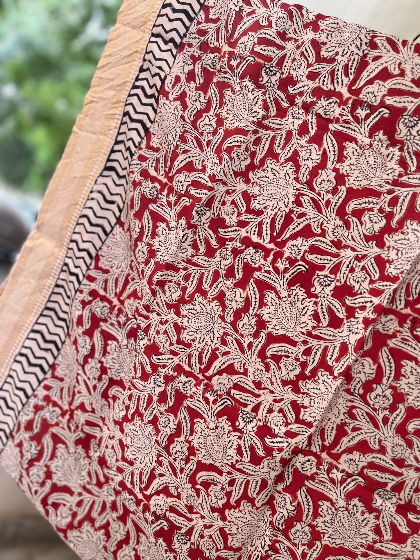 Kriya - Kalamkari Handblock Printed Silk Dupatta