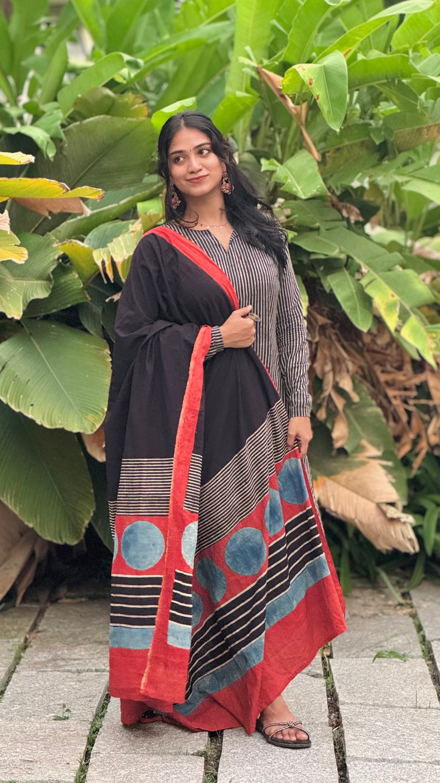 Aarohi - Ajrakh Handblock Printed Dupatta