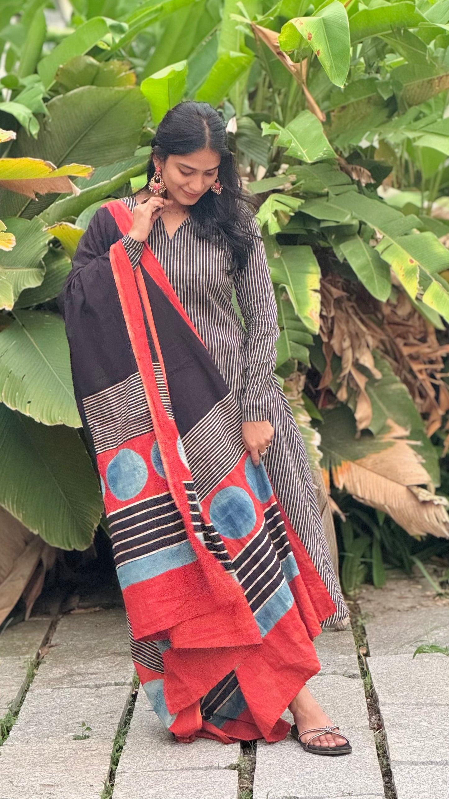 Aarohi - Ajrakh Handblock Printed Dupatta