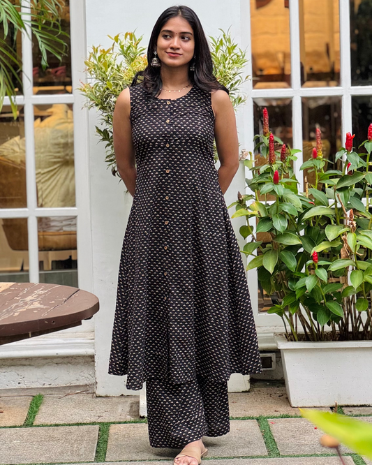 Zoya - Ajrakh Handblock Printed Kurta Set