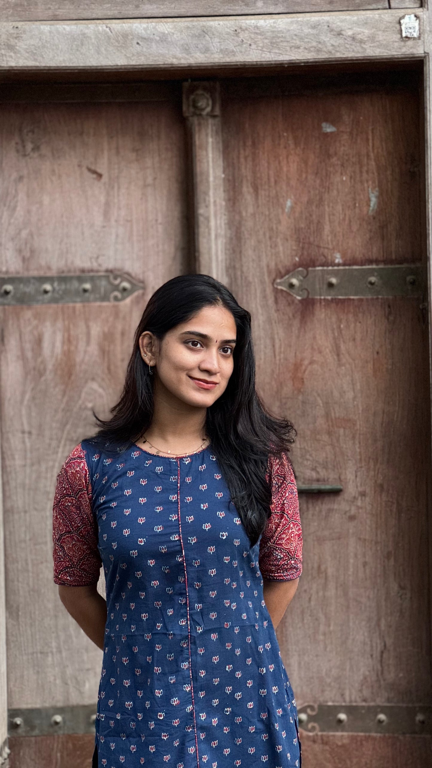 Samriddhi - Ajrakh Handblock Printed Fusion Kurta