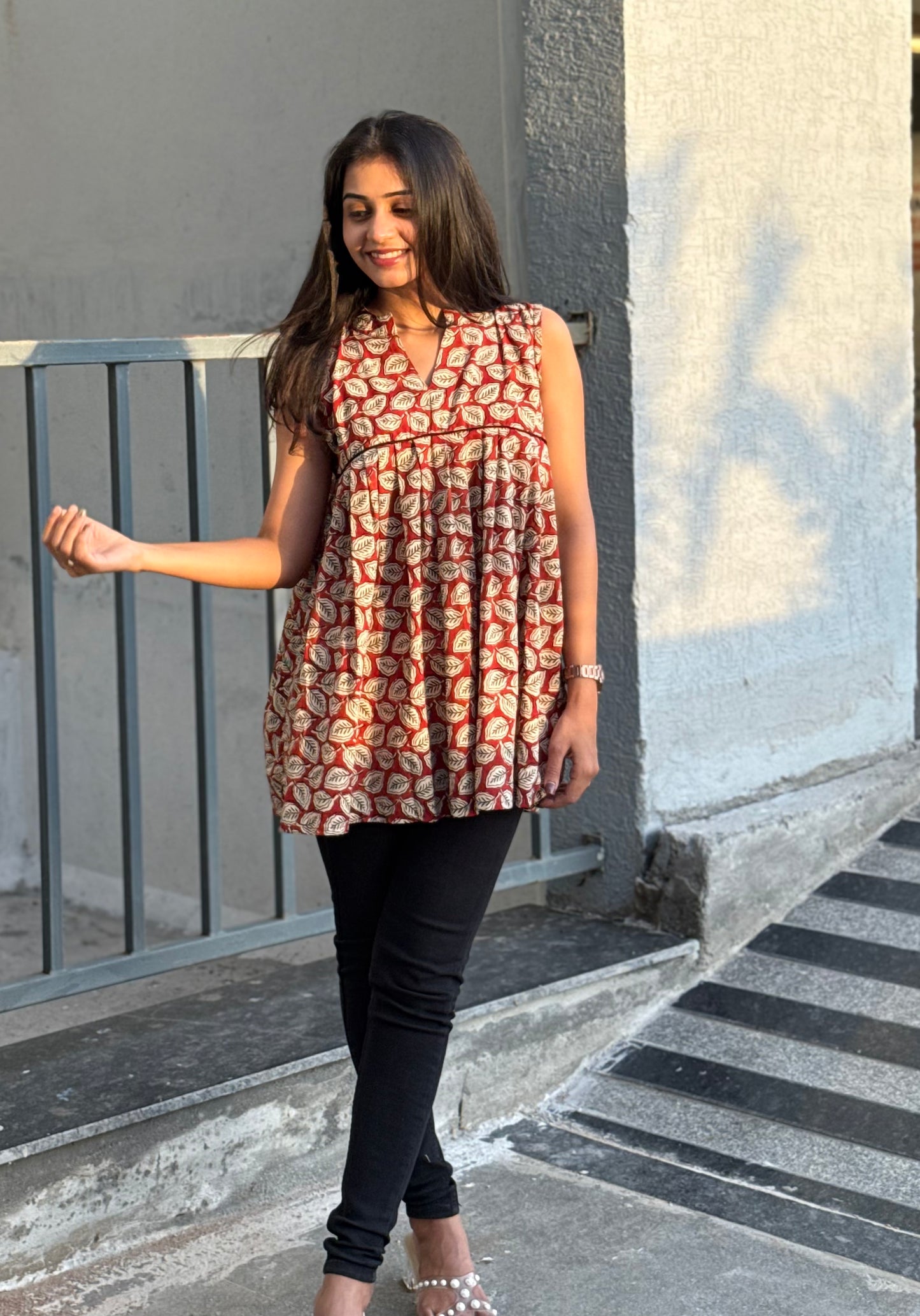 Anya - Bagru Handblock Printed Short Kurta