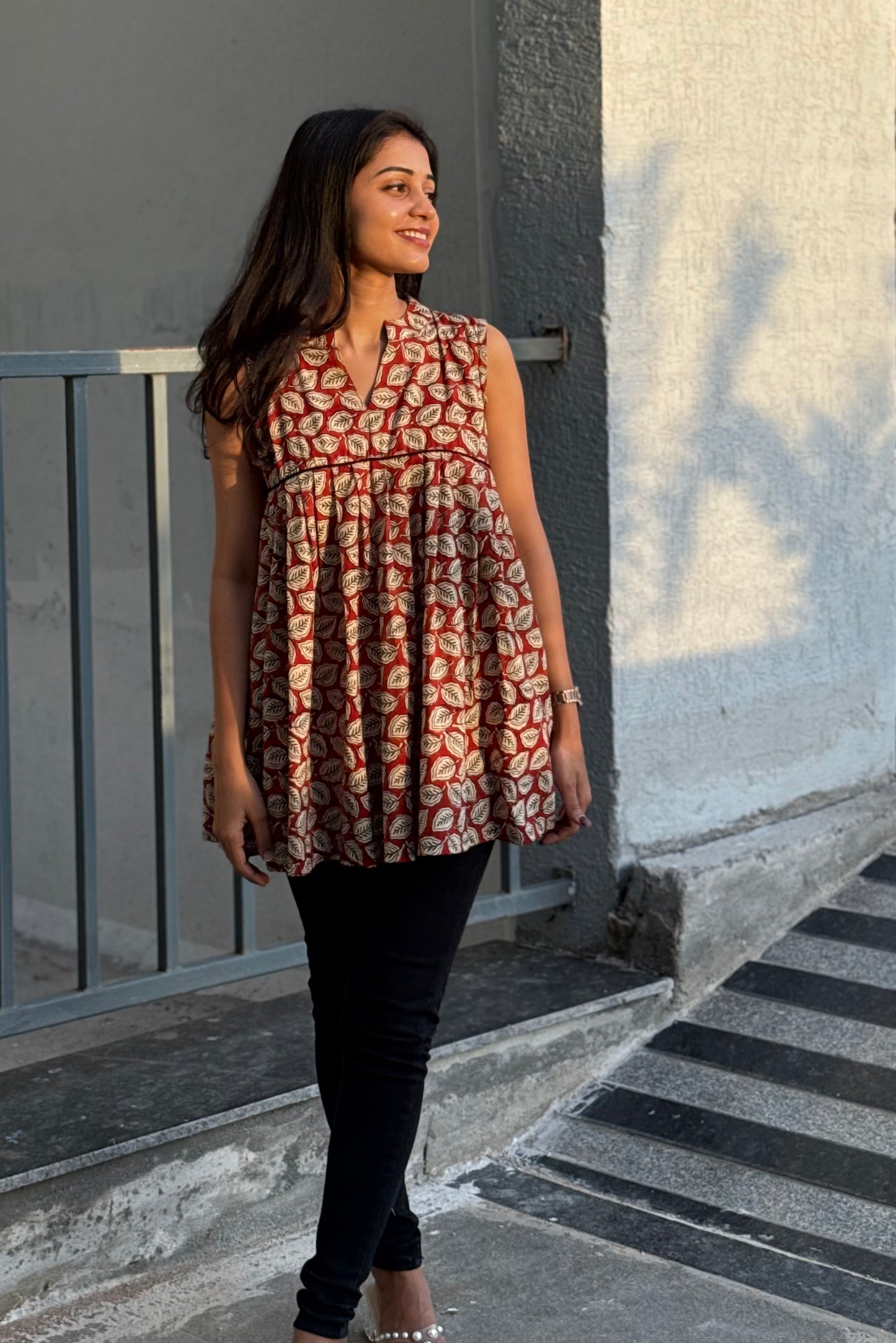 Anya - Bagru Handblock Printed Short Kurta