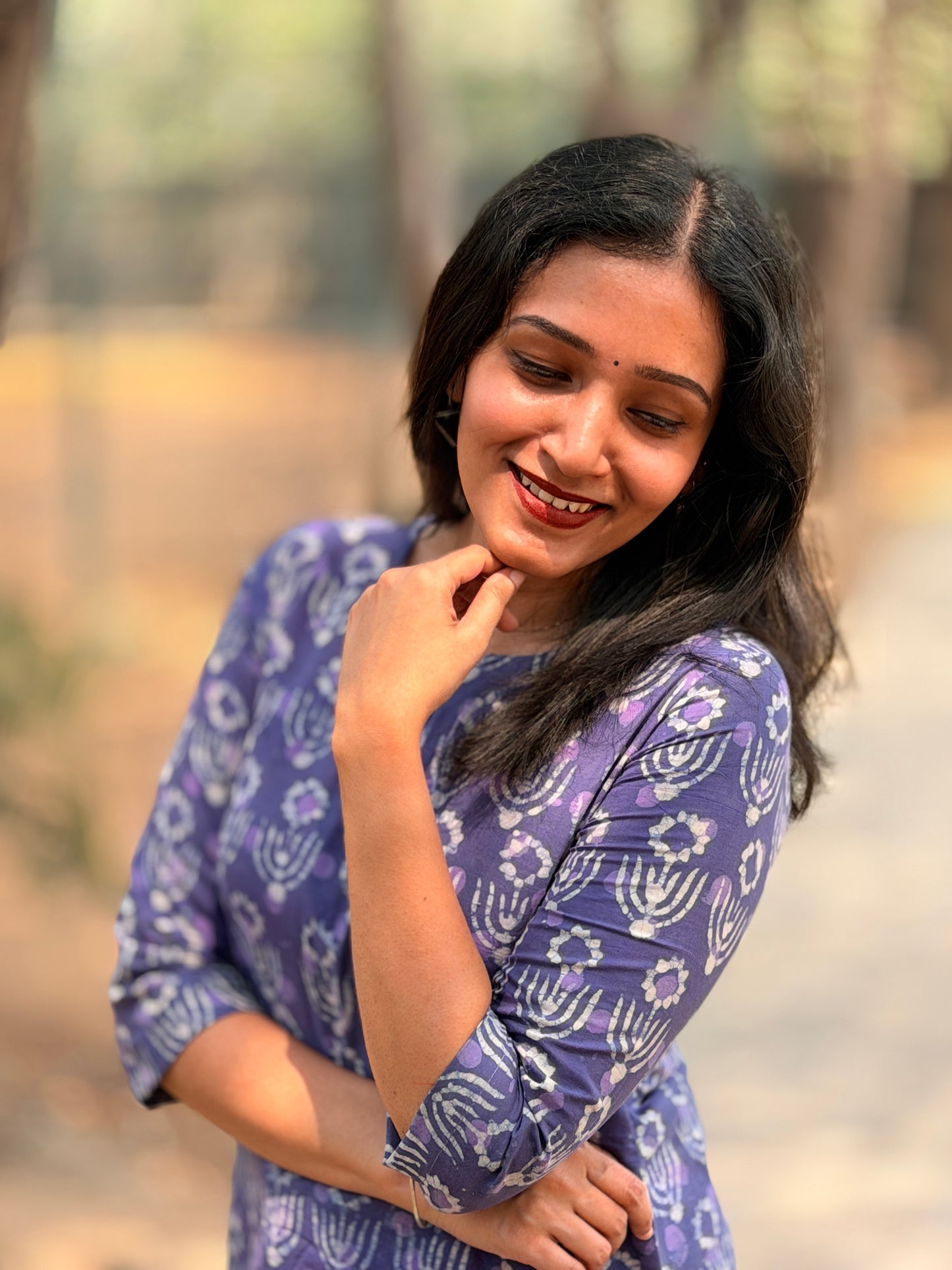 Sana - Dabu Handblock Printed Short Kurta