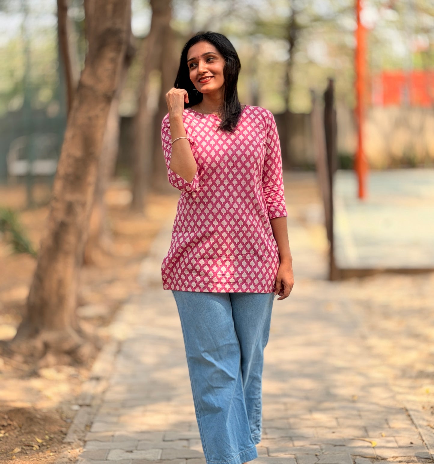 Rozzana - Dabu Handblock Printed Short Kurta