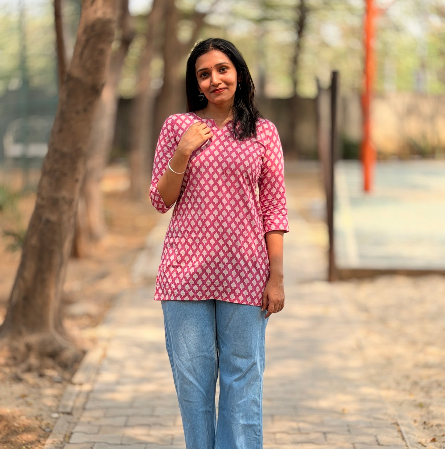 Rozzana - Dabu Handblock Printed Short Kurta