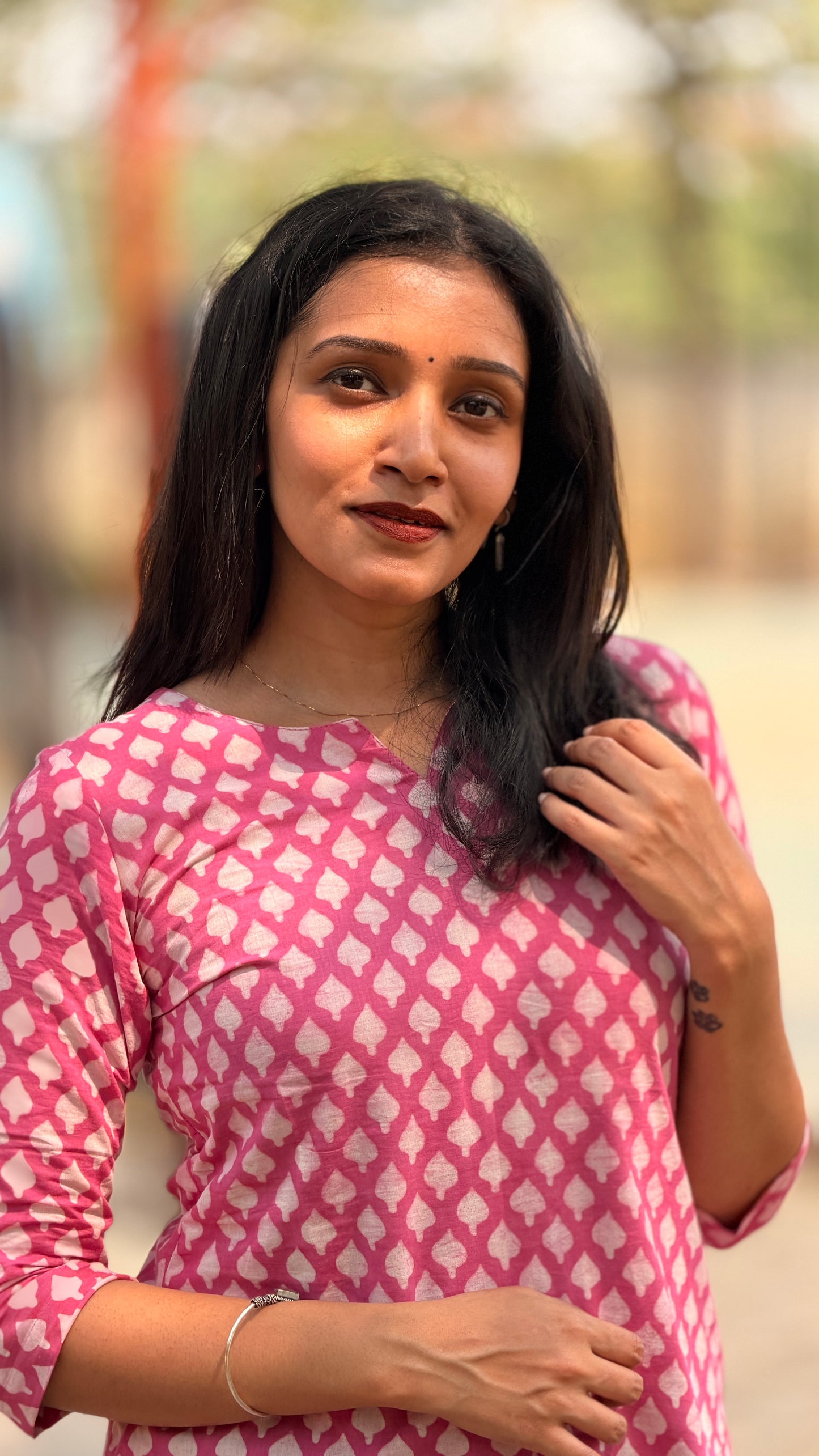 Rozzana - Dabu Handblock Printed Short Kurta