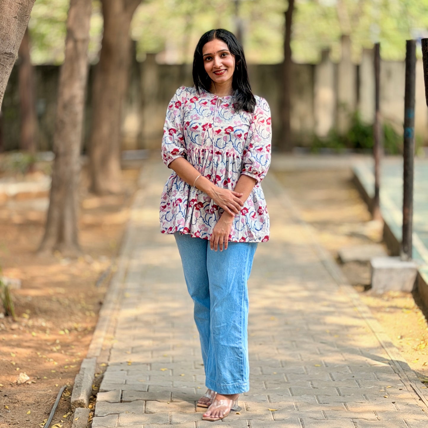 Maira - Sanganeri Handblock Printed Peplum Kurta