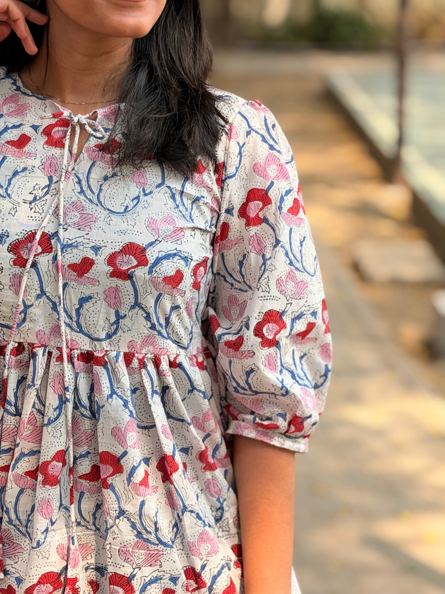 Maira - Sanganeri Handblock Printed Peplum Kurta