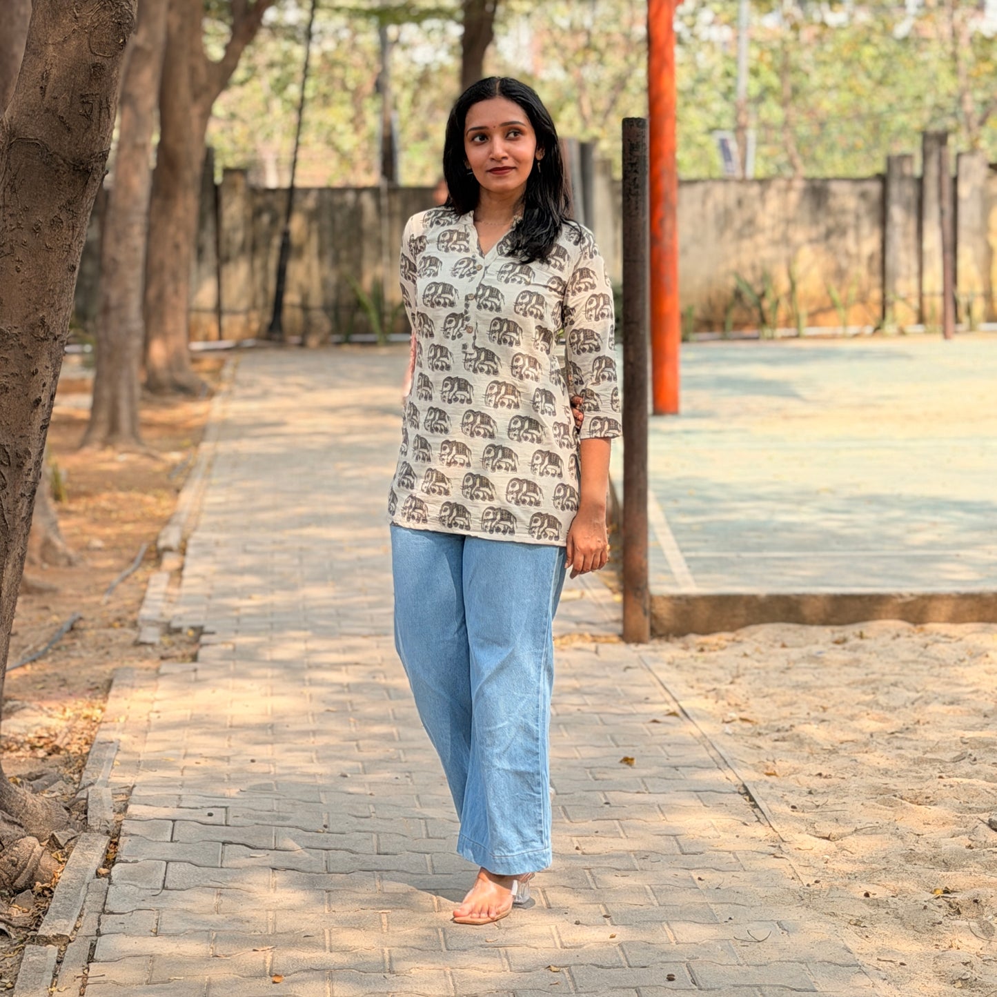 Anima - Bagru Handblock Printed Short Kurta