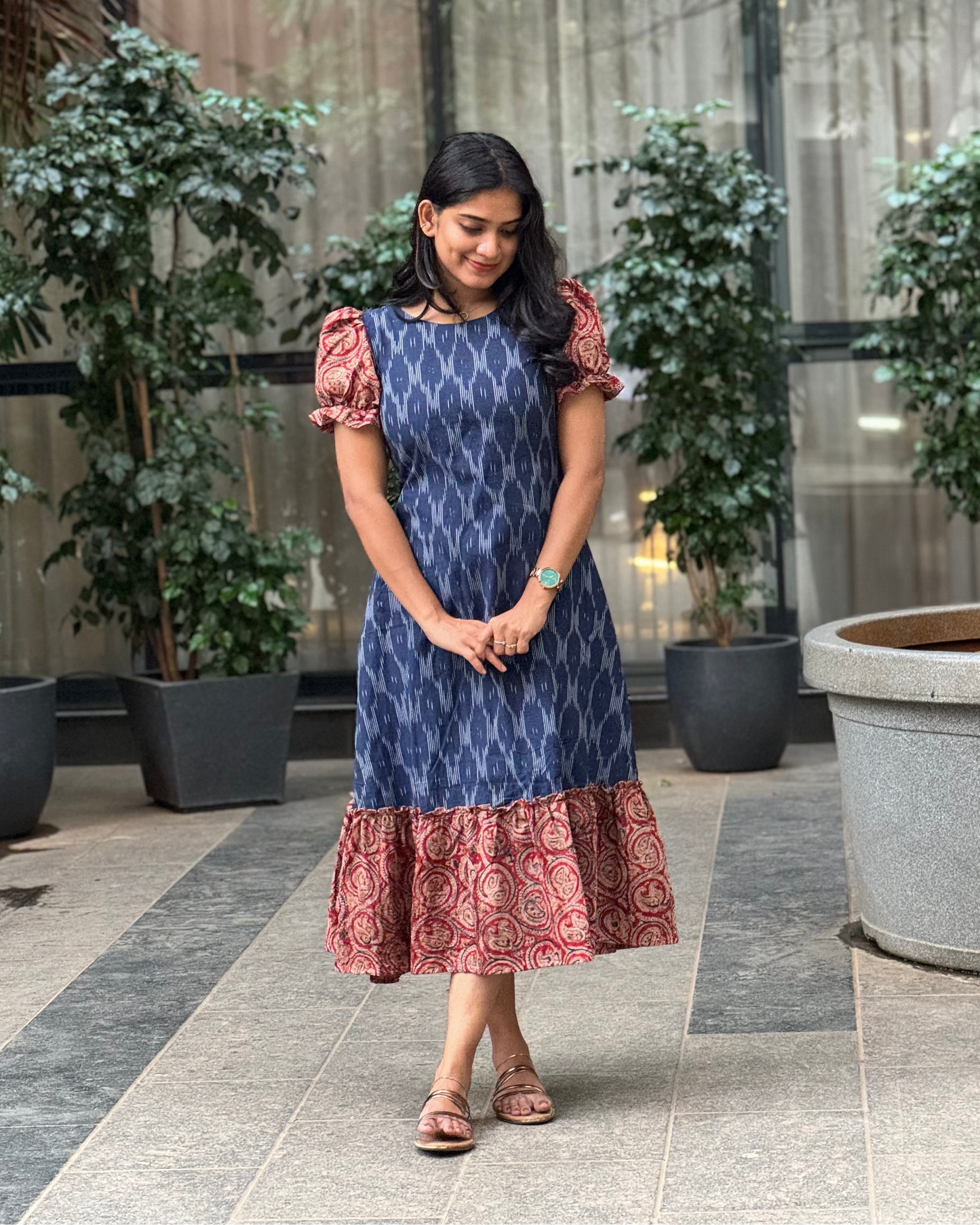 Rashi - Ikkat x Kalamkari Fusion Dress