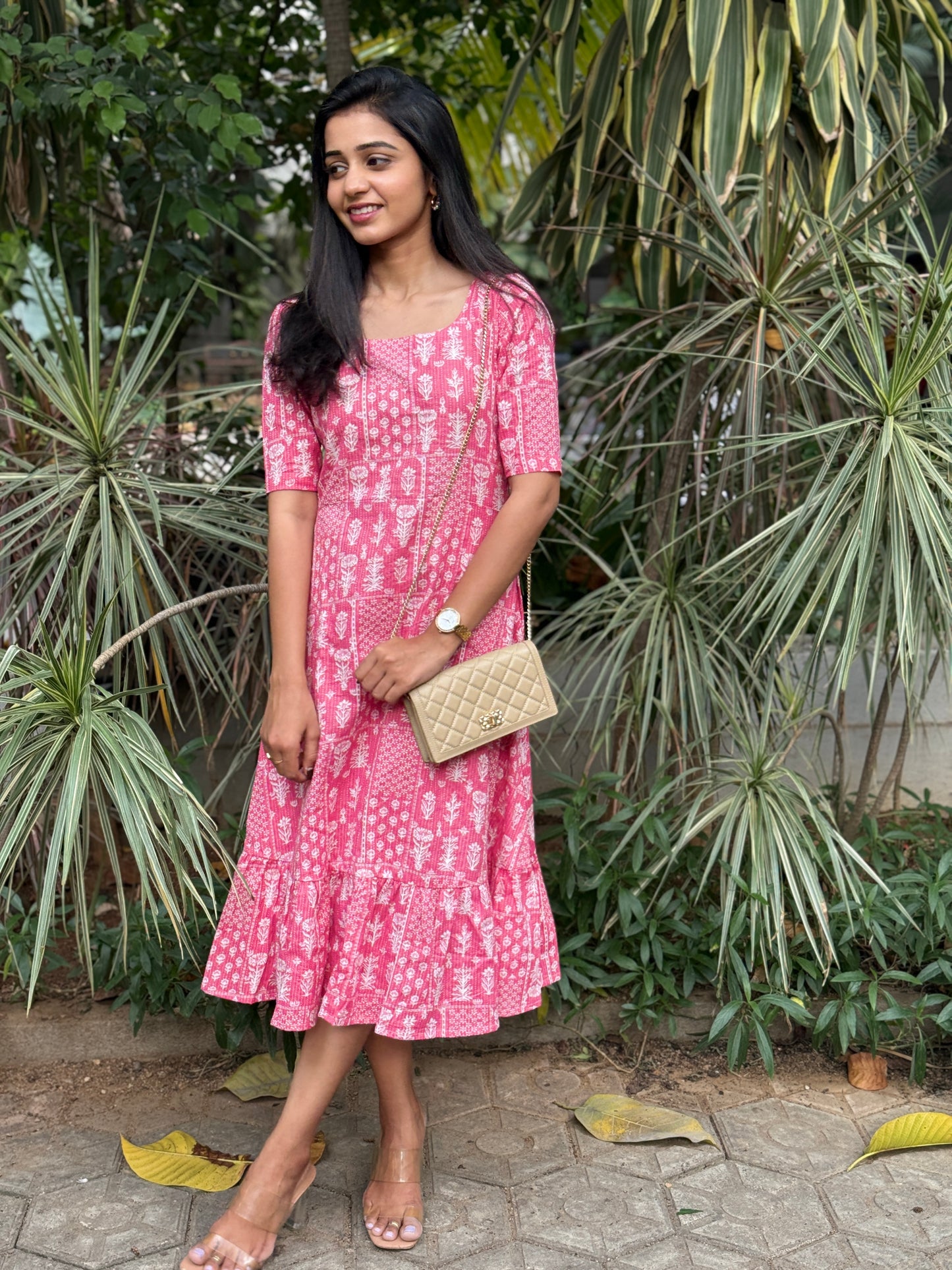 Pretty Pink - Kantha Stitched Dress