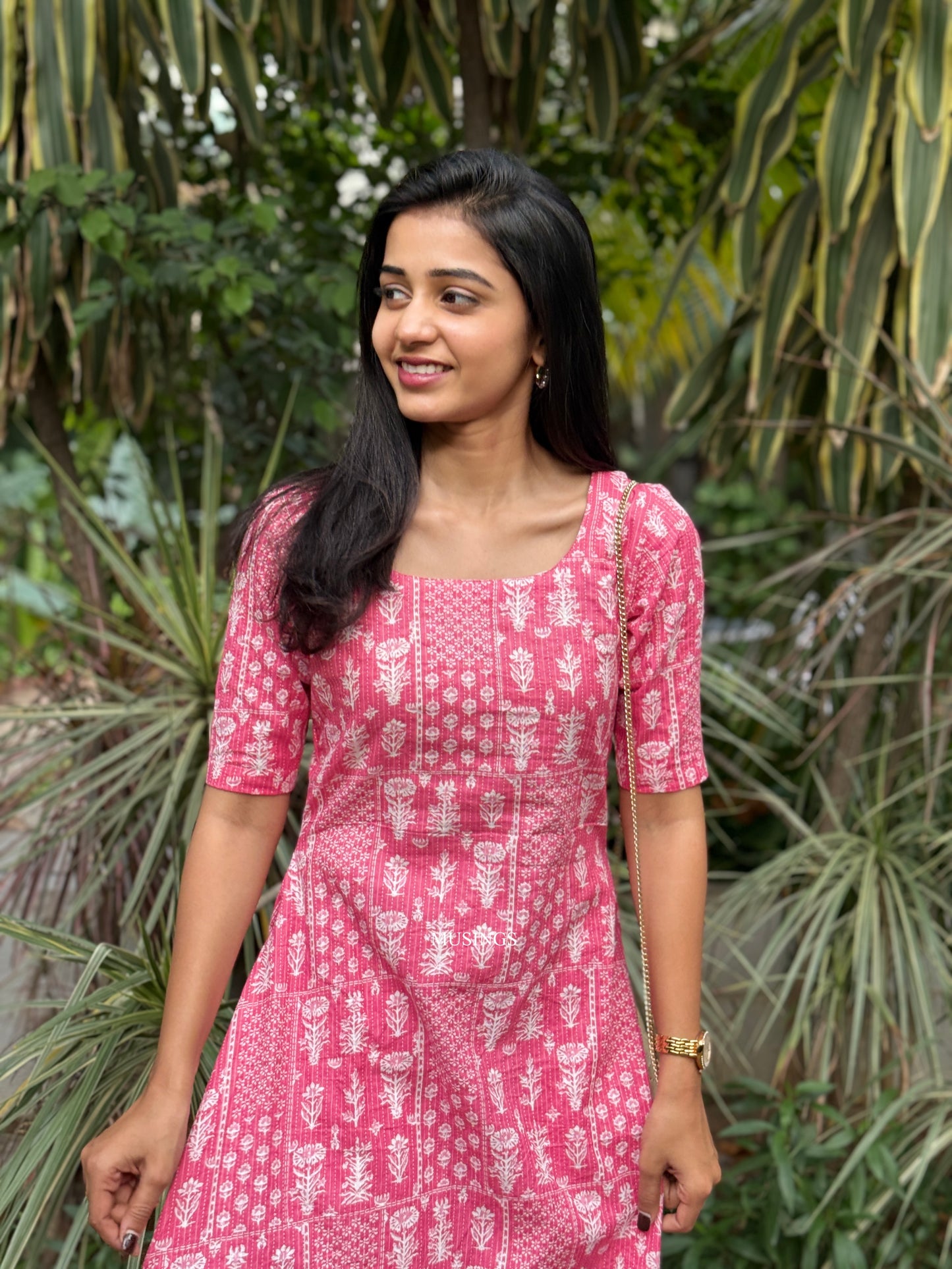 Pretty Pink - Kantha Stitched Dress