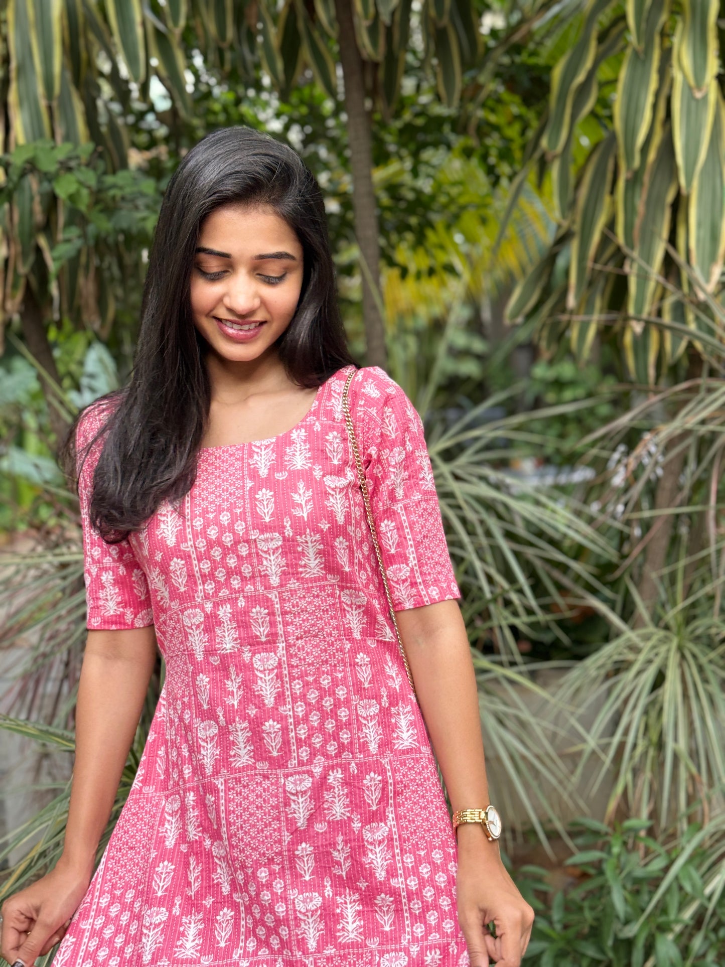 Pretty Pink - Kantha Stitched Dress