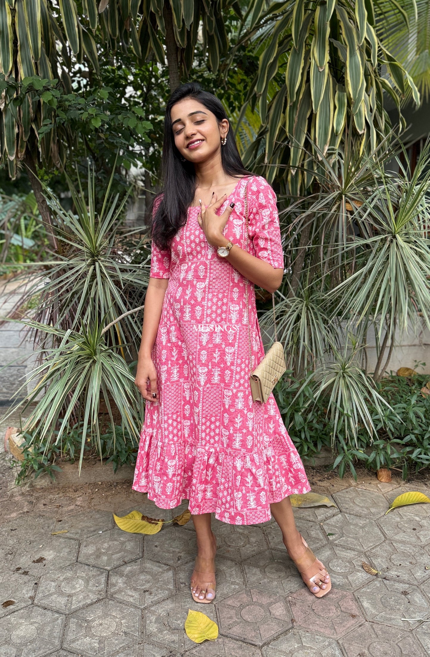 Pretty Pink - Kantha Stitched Dress