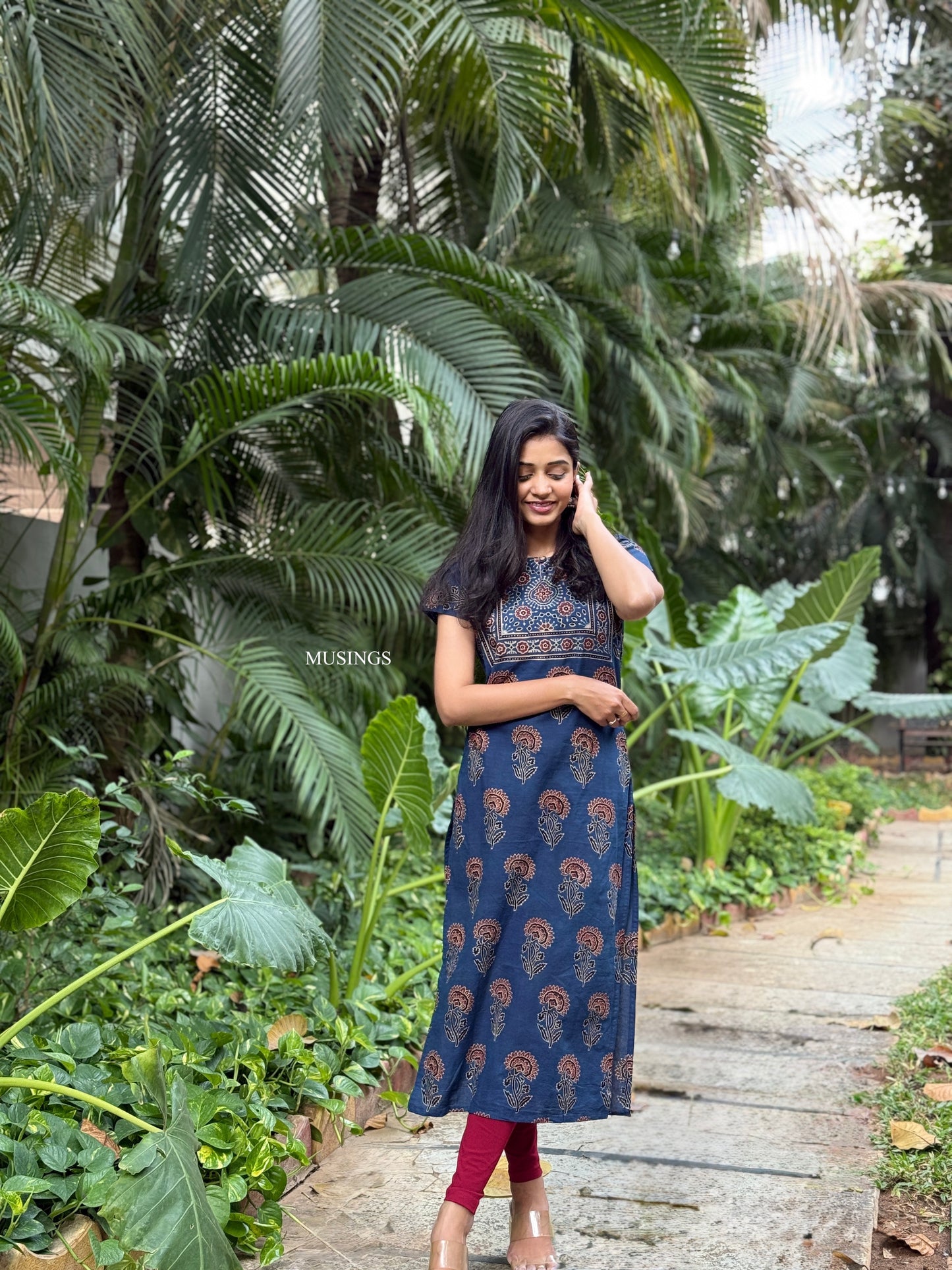 Samira - Ajrakh Handblock Printed Kurta