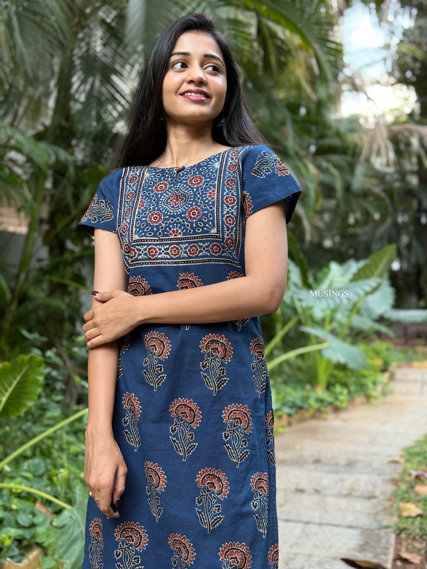 Samira - Ajrakh Handblock Printed Kurta