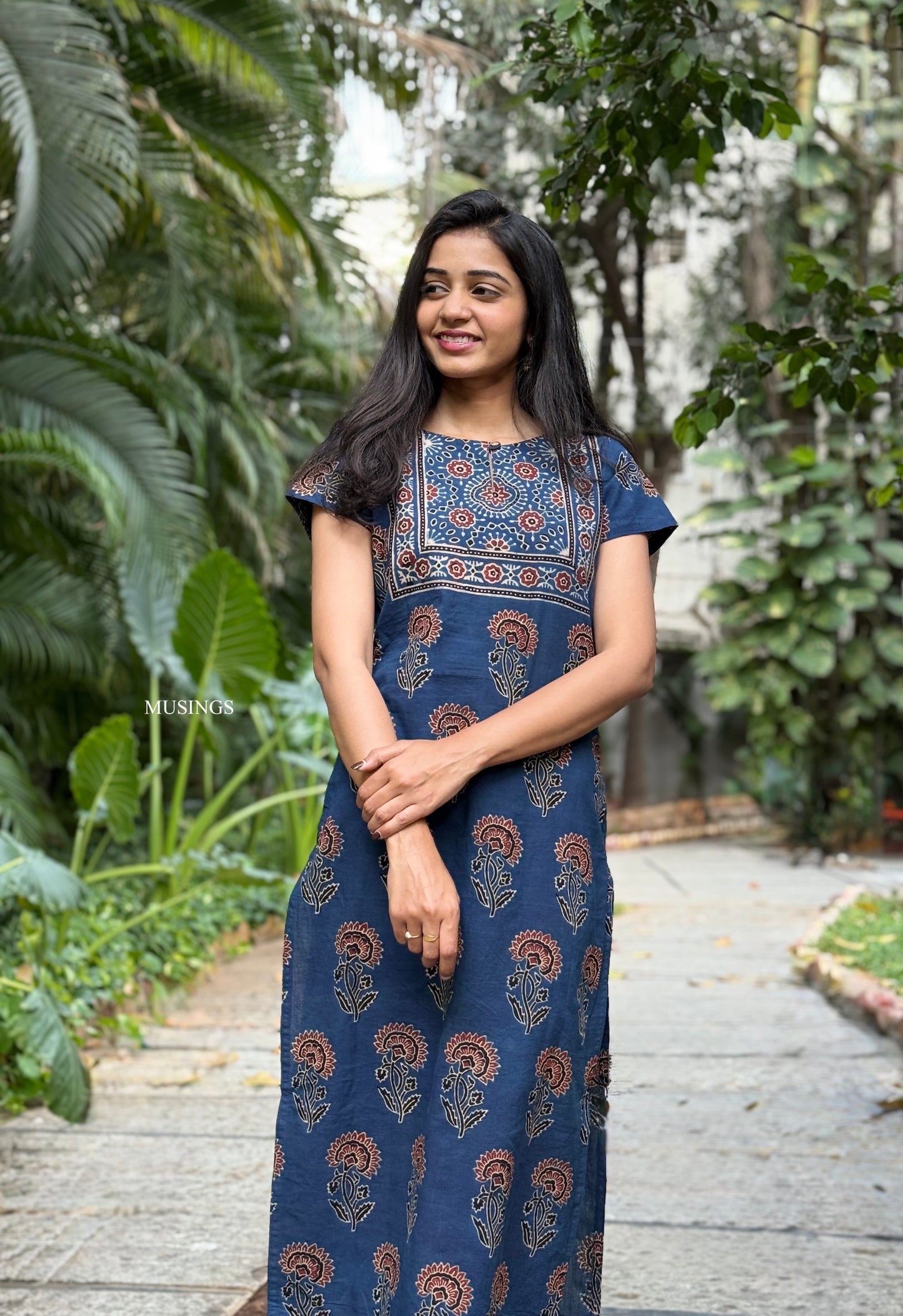 Samira - Ajrakh Handblock Printed Kurta