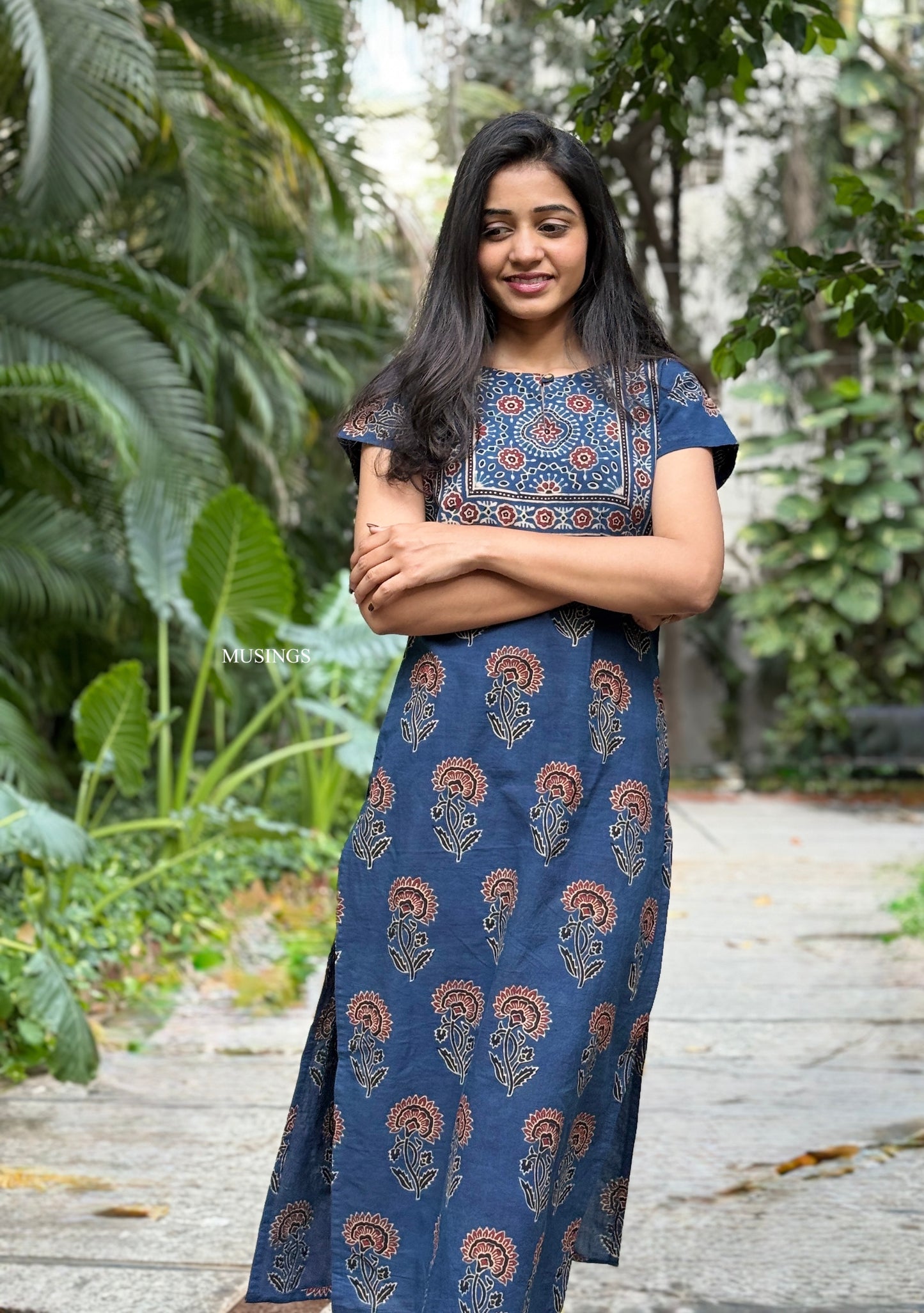 Samira - Ajrakh Handblock Printed Kurta